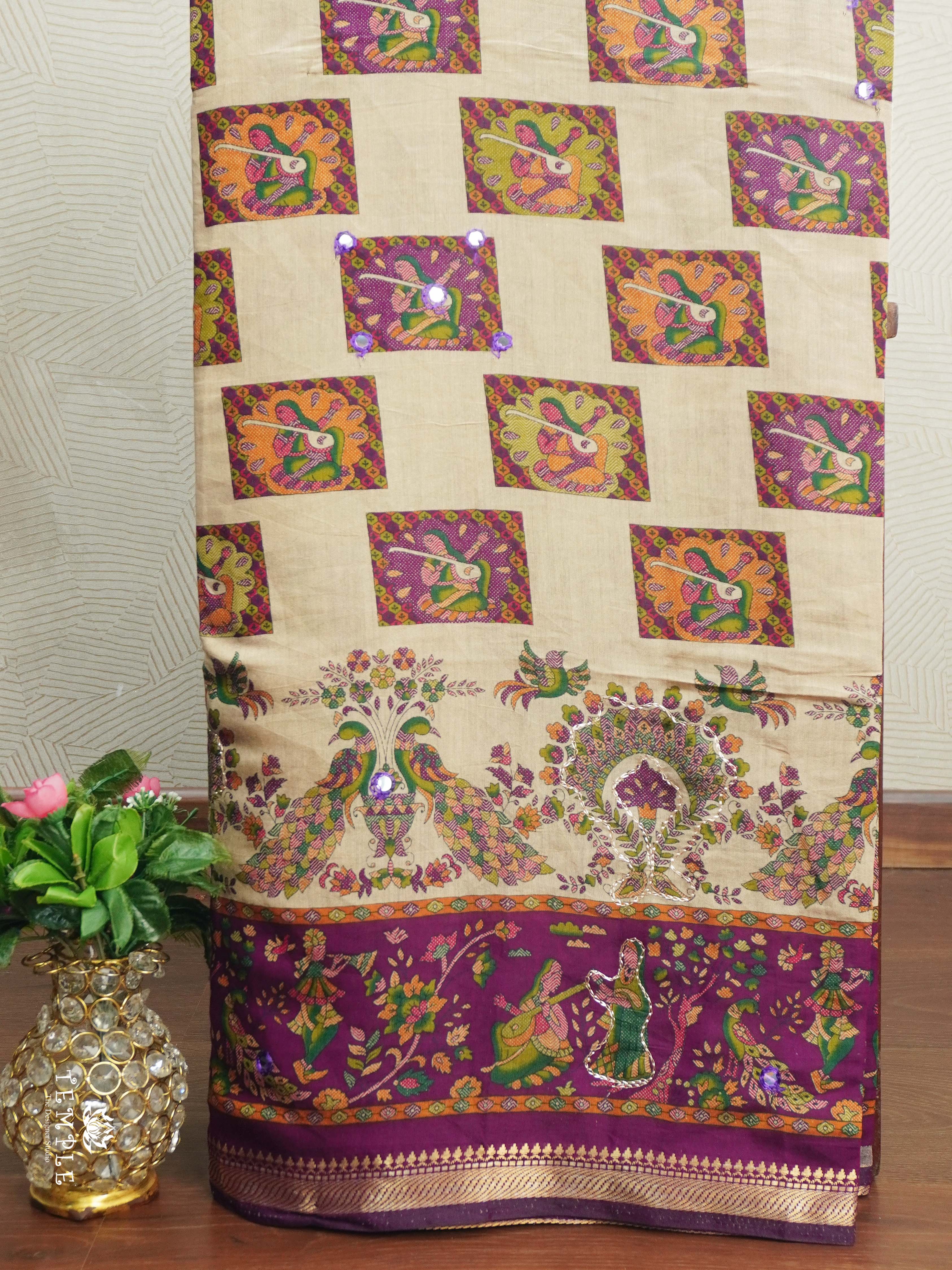 Fancy Cotton Saree With Mirror Work | TTDS2527