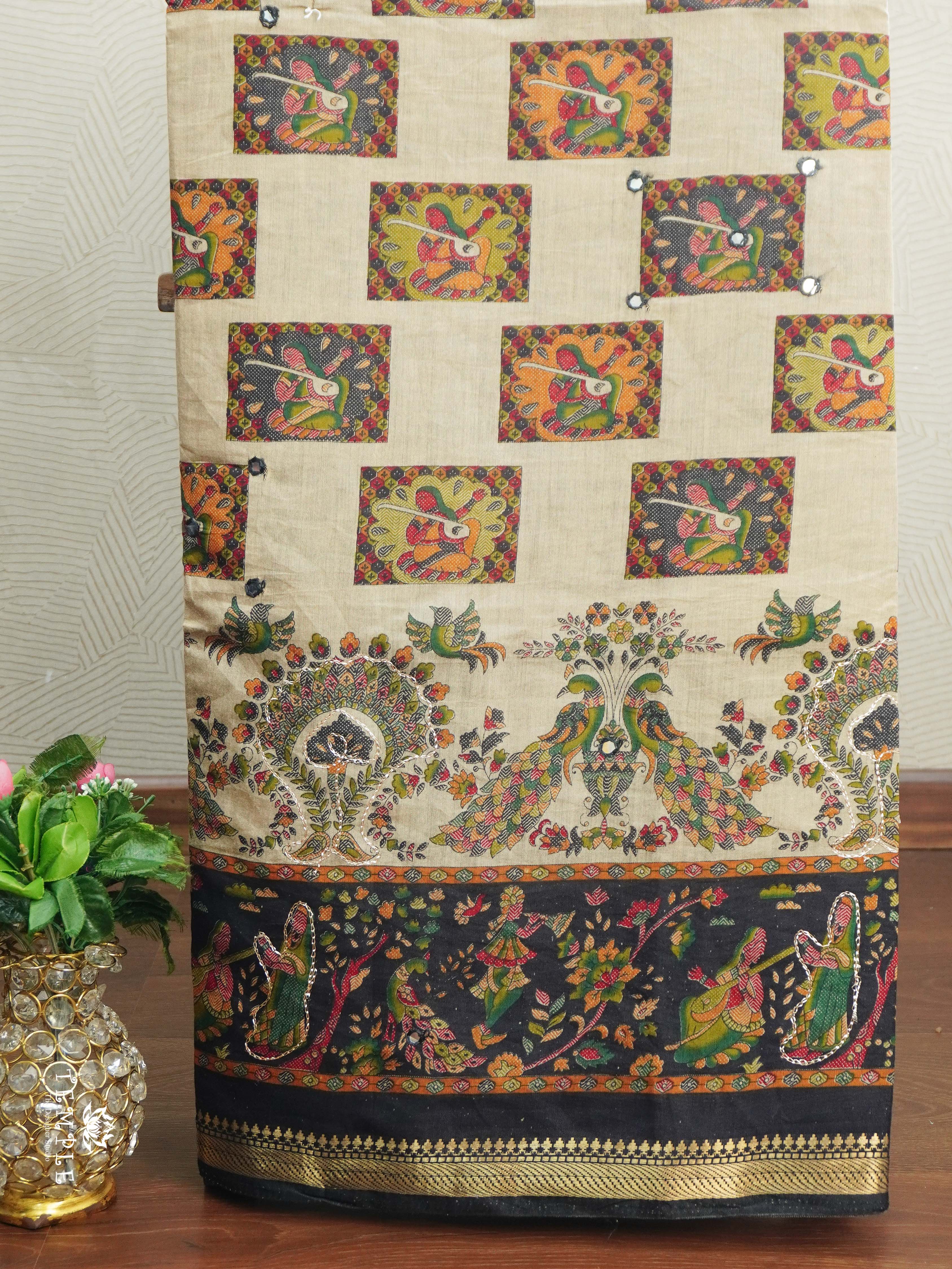 Fancy Cotton Saree With Mirror Work | TTDS2527