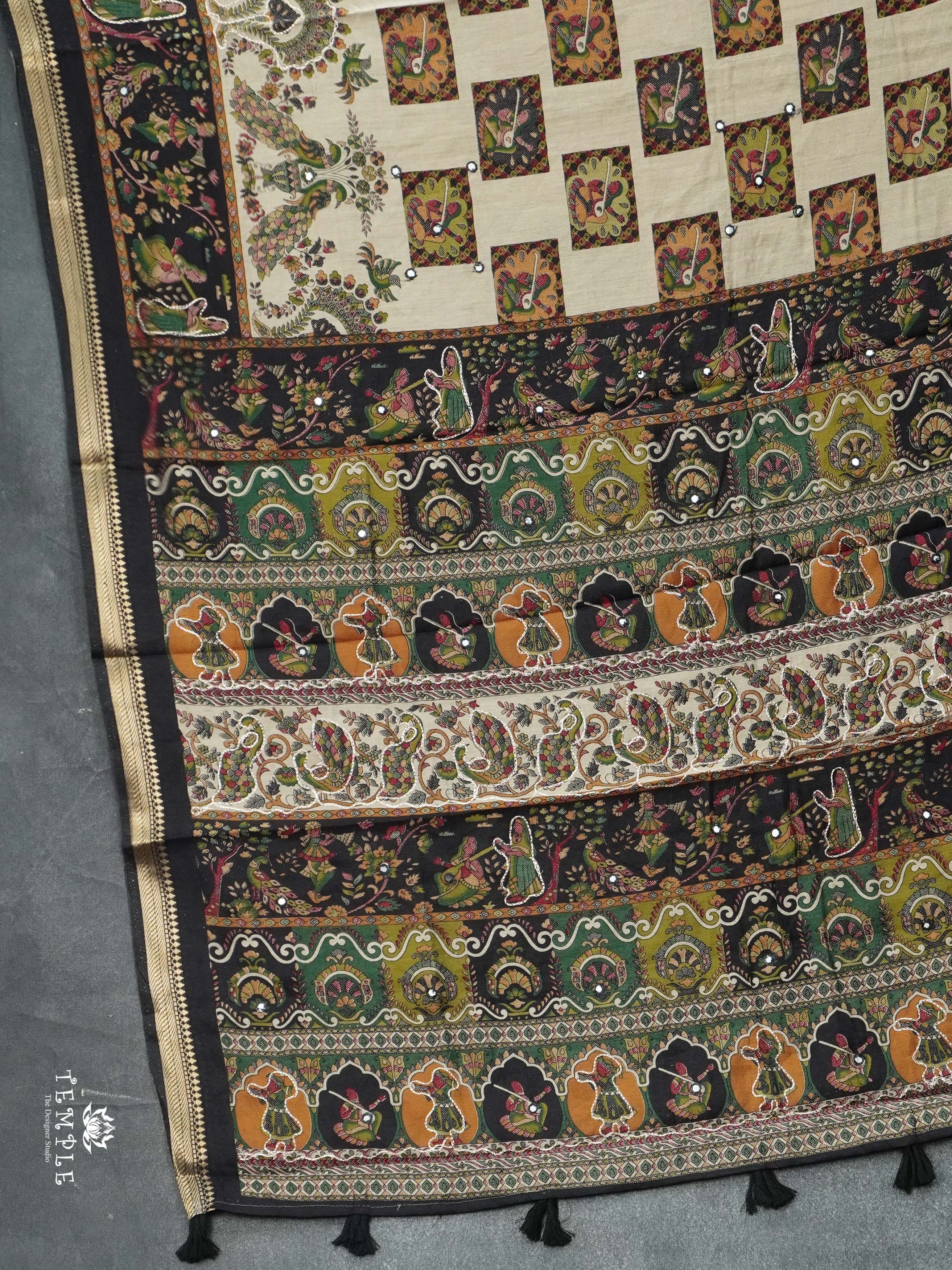 Fancy Cotton Saree With Mirror Work | TTDS2527