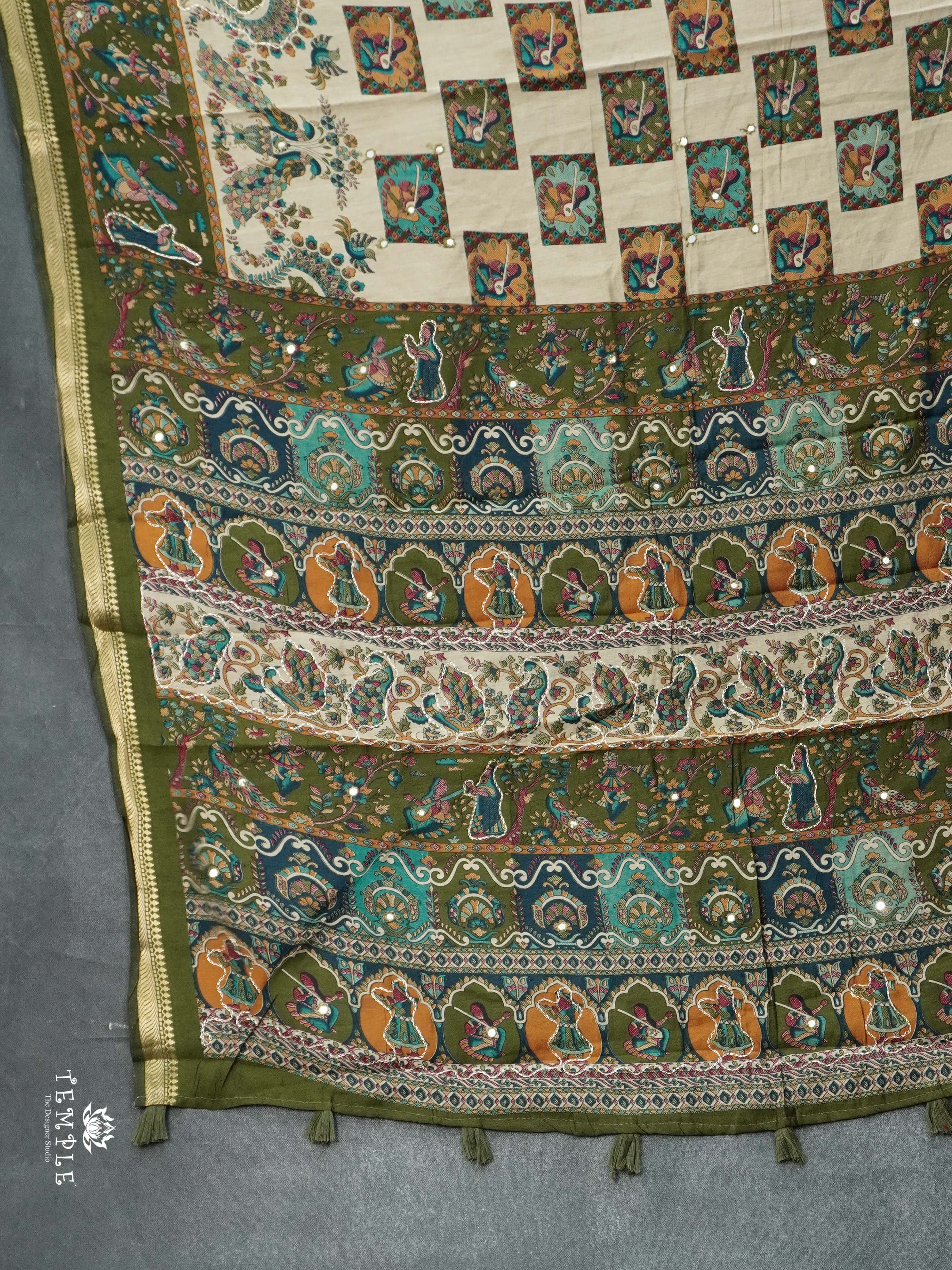 Fancy Cotton Saree With Mirror Work | TTDS2527