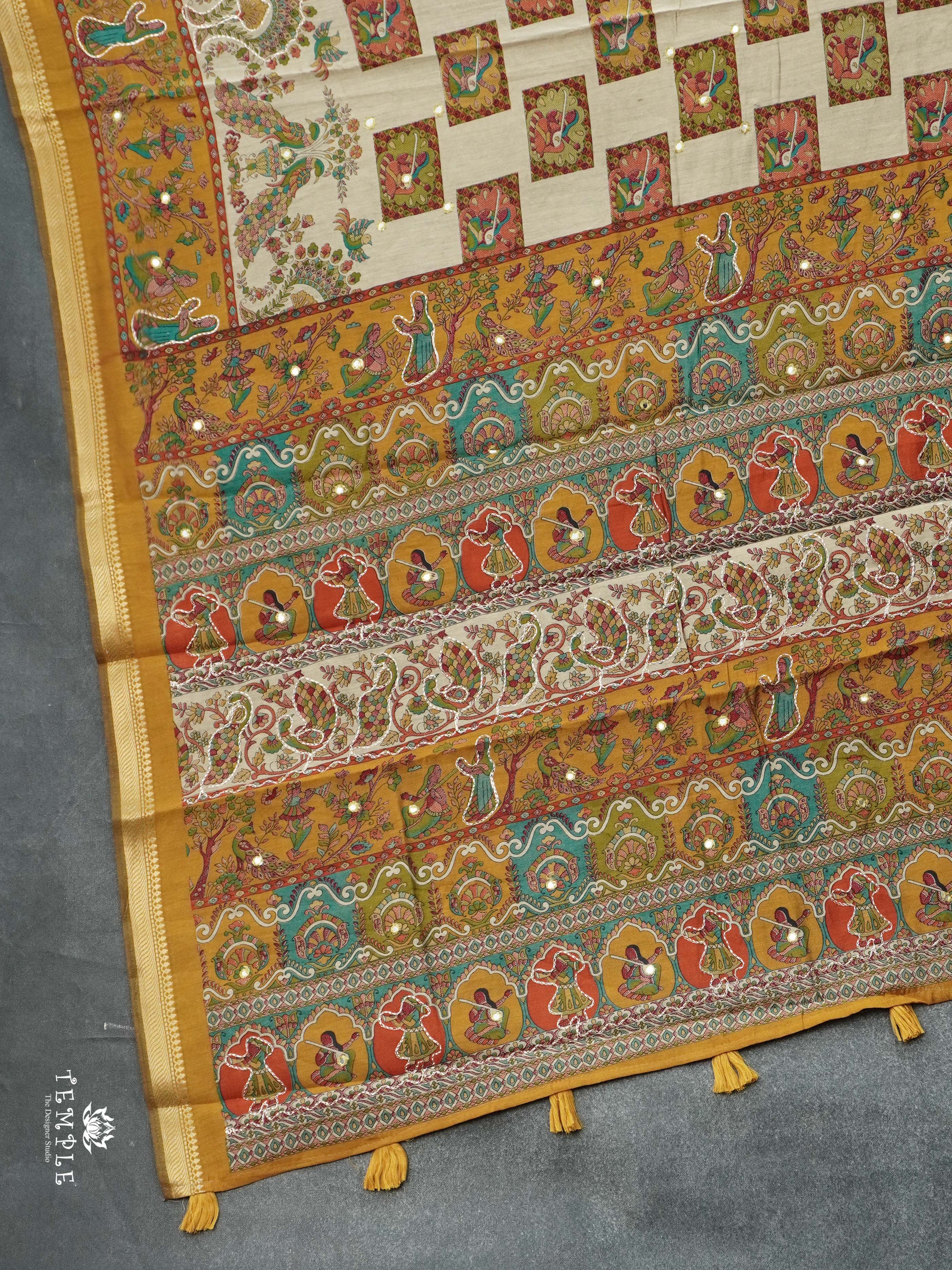 Fancy Cotton Saree With Mirror Work | TTDS2527