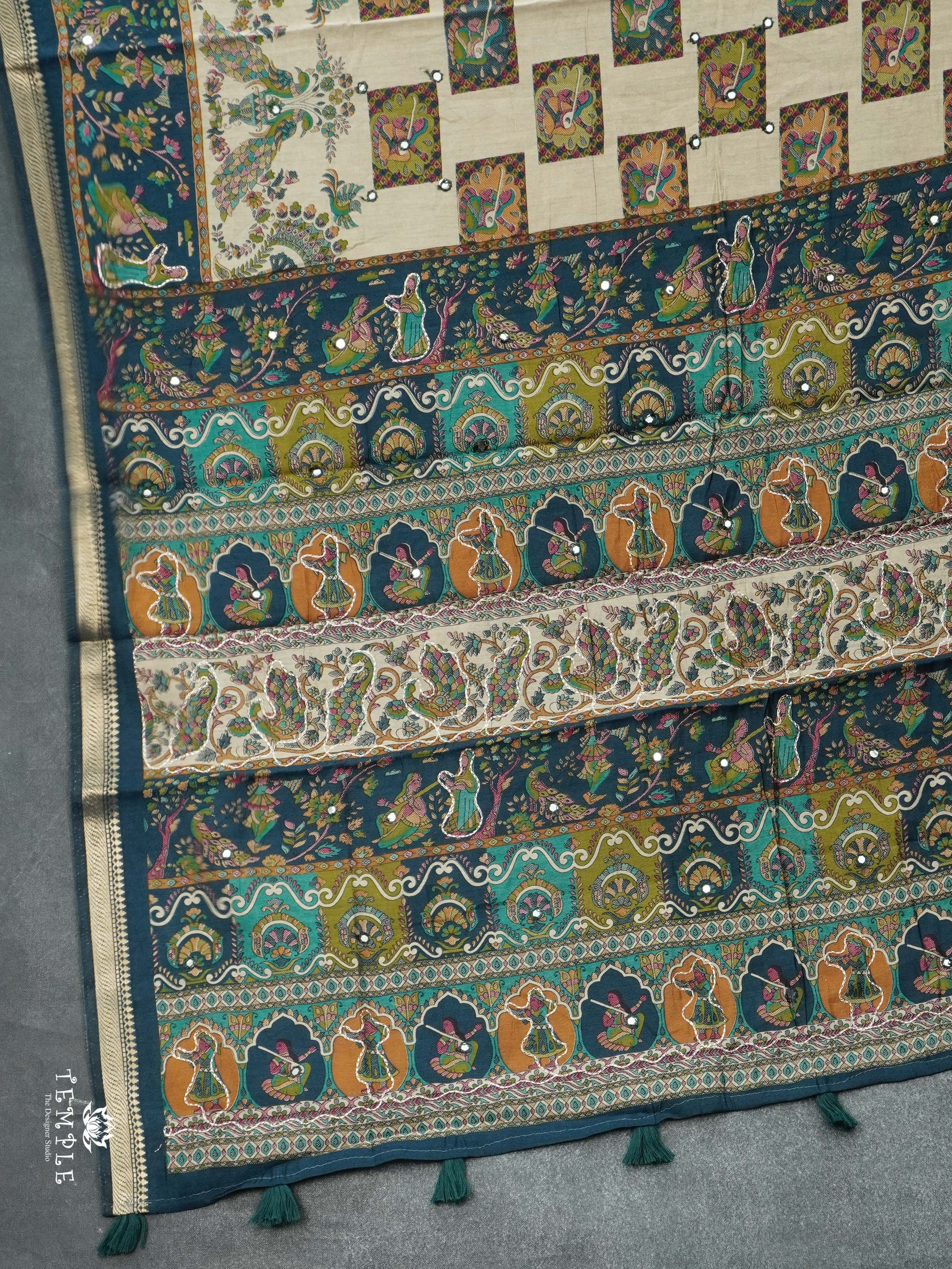 Fancy Cotton Saree With Mirror Work | TTDS2527