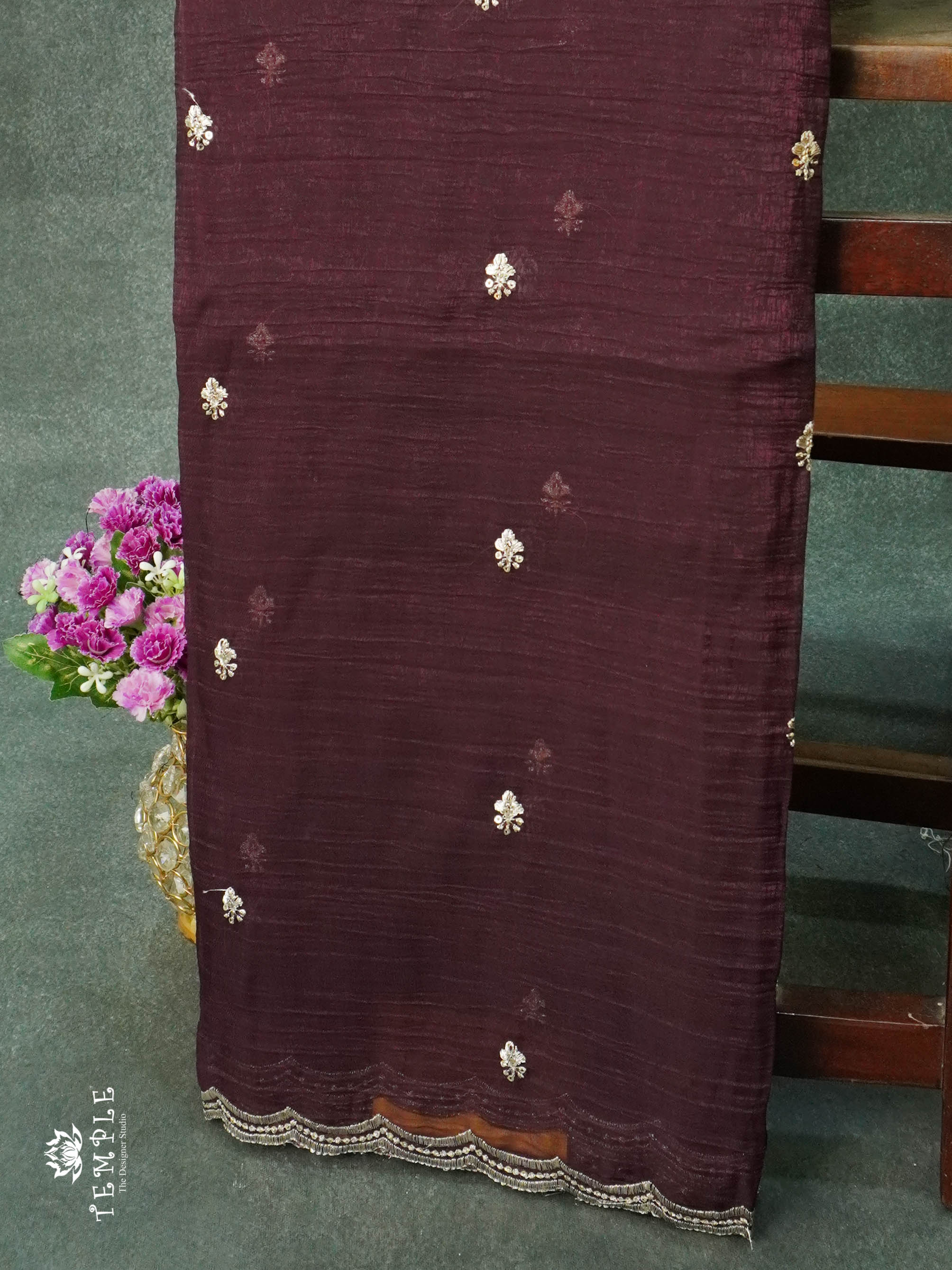 Designer Saree (Wine) | TTDS1142