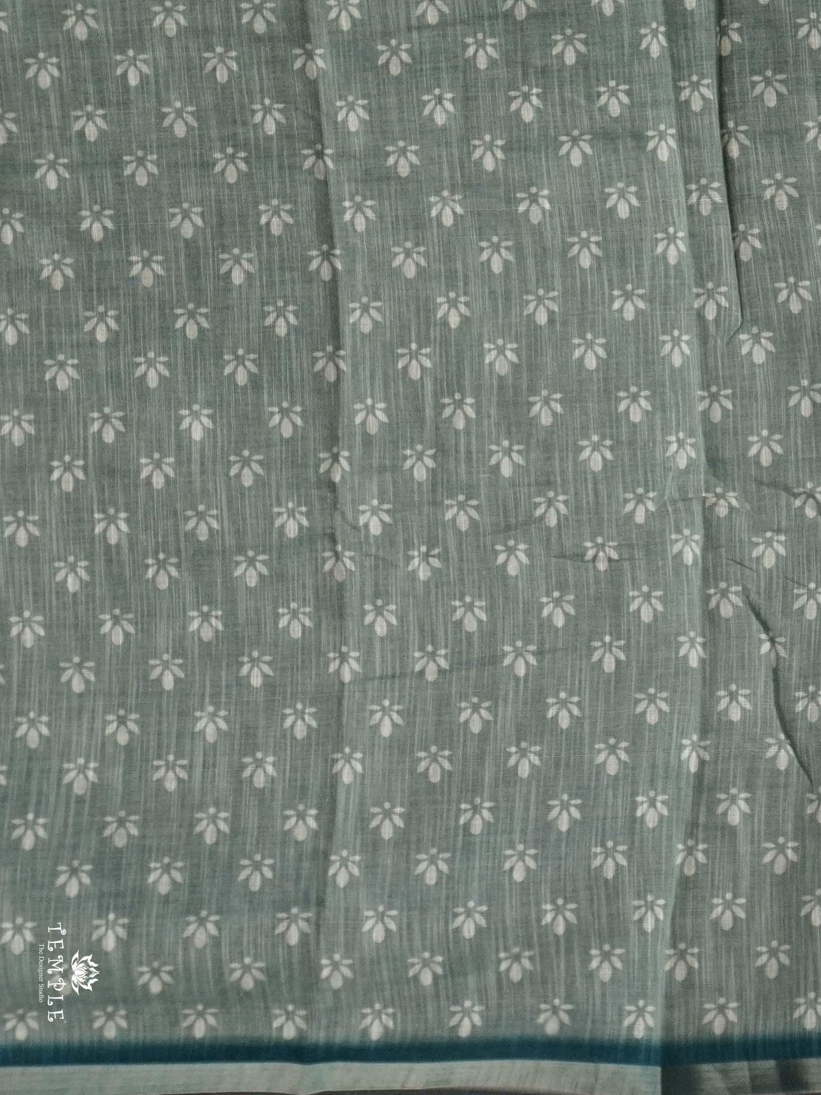 Linen Cotton Saree With Mirror Work | TTDS2524
