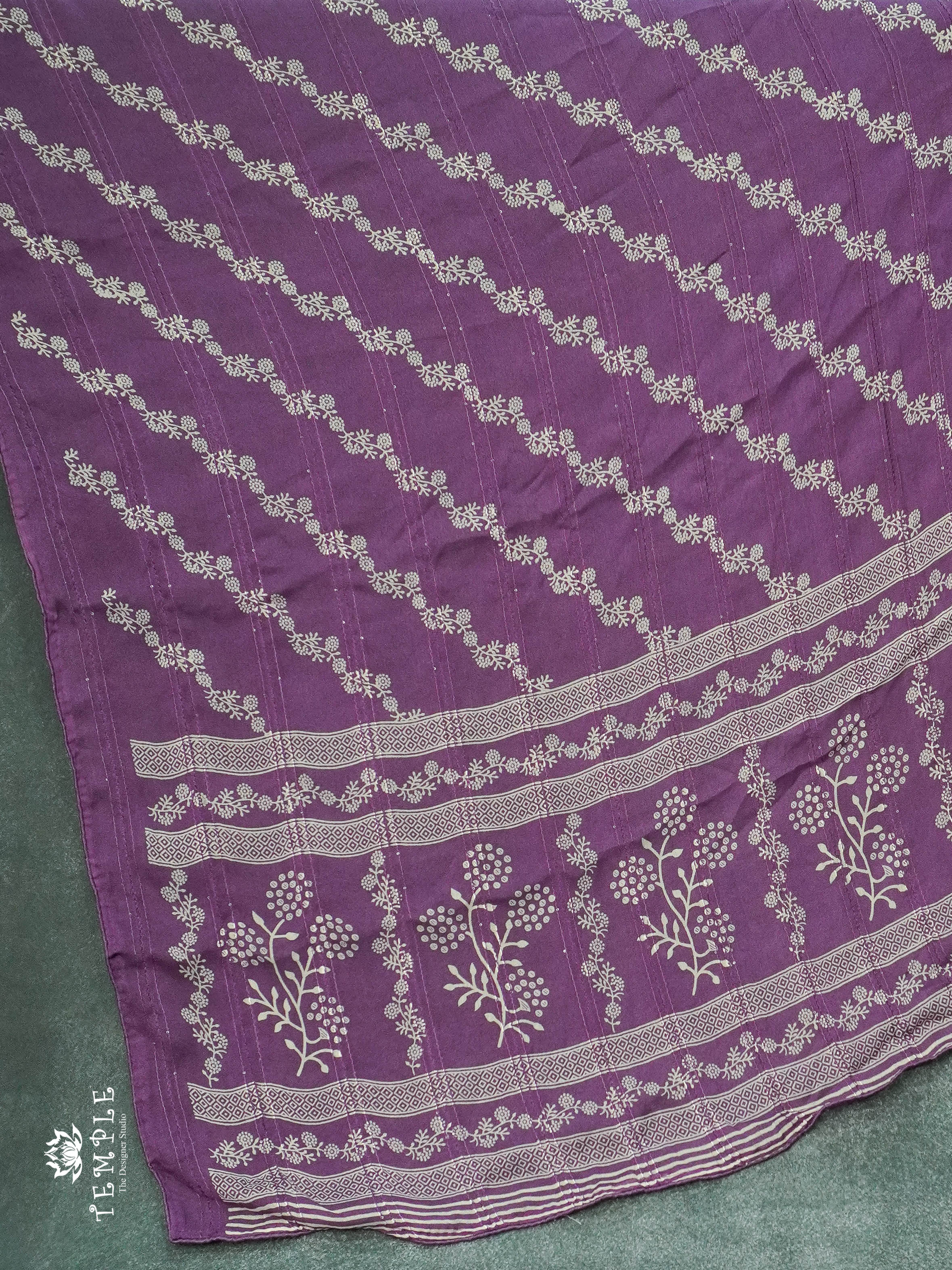 Georgette Saree With Tiny Floral Print(Lavender) | TTDS1151