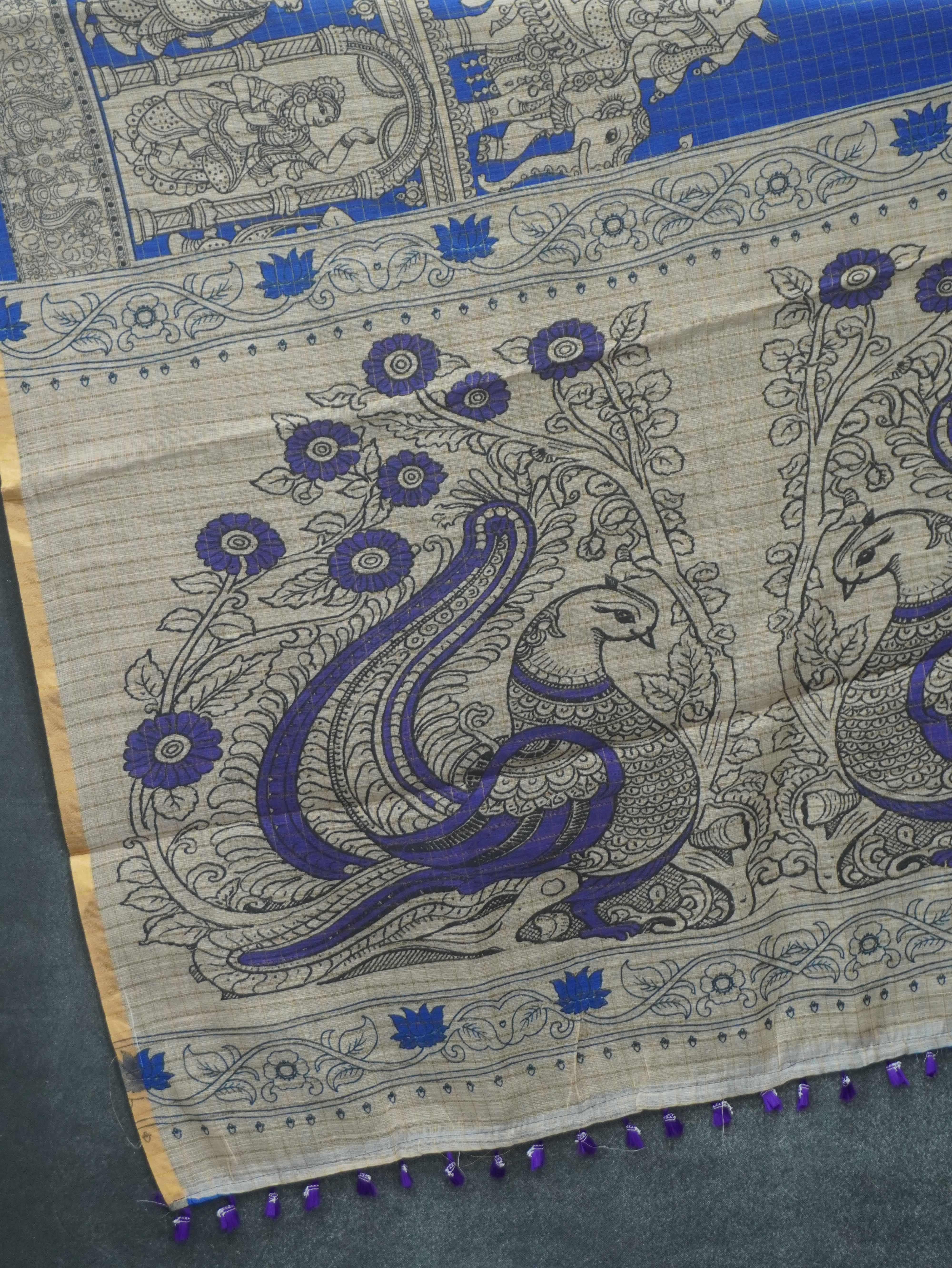 Linen Kalahasti cotton Saree | TTDS3435