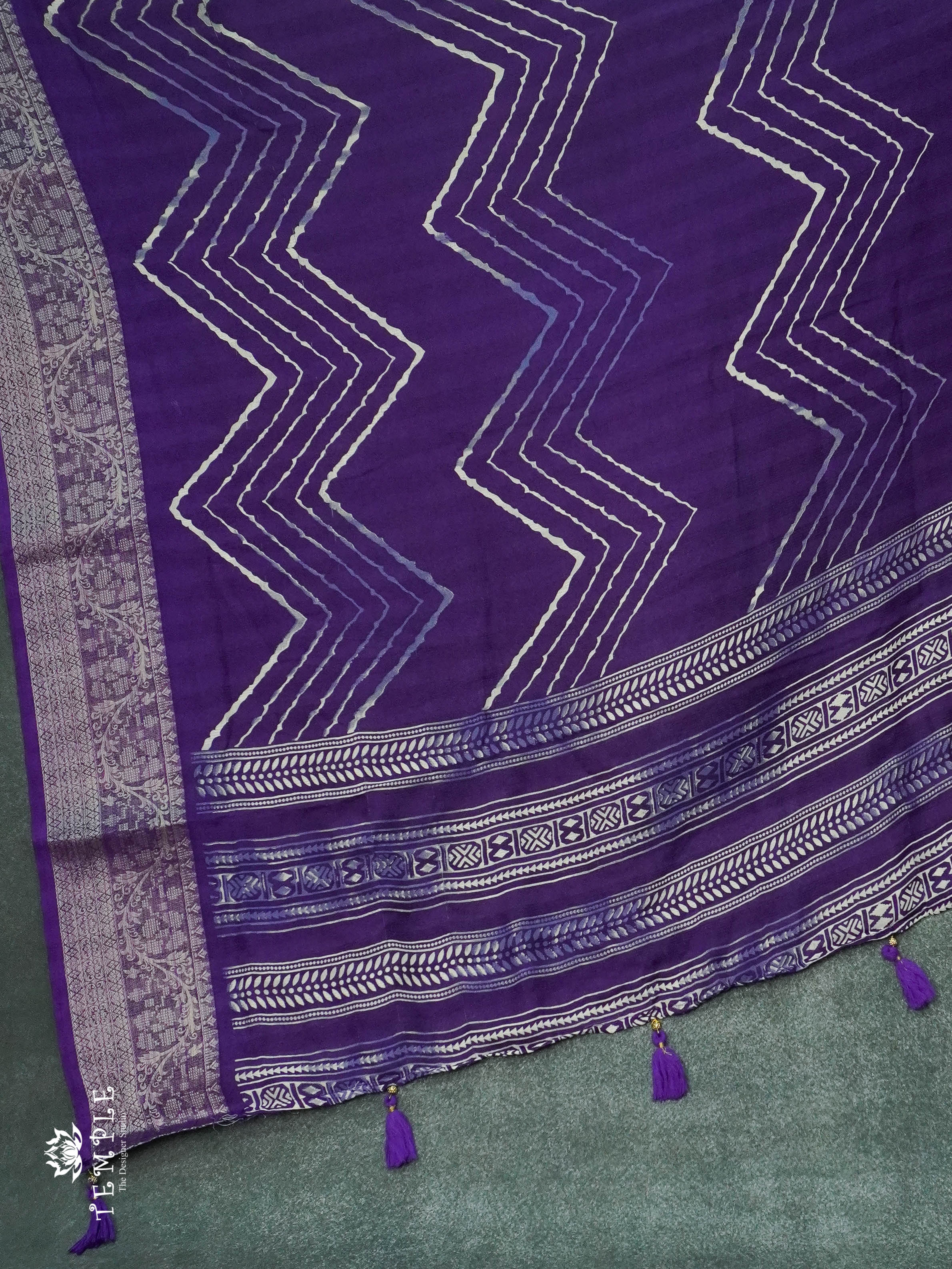 Georgette Saree with Leheriya Pattern(violet) | TTDS1140 | Sparkling Deals