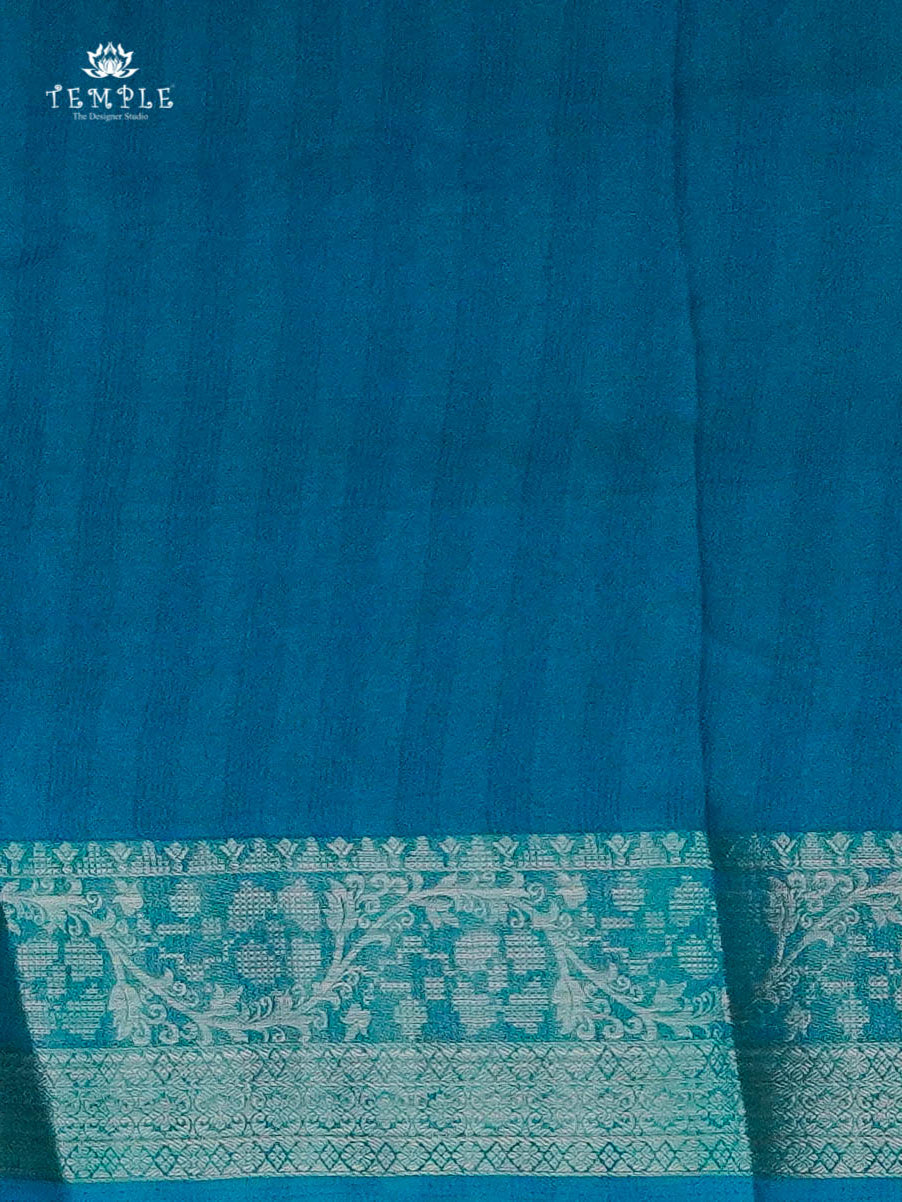 Georgette Saree with Leheriya Pattern(Blue) | TTDS1140 | Sparkling Deals