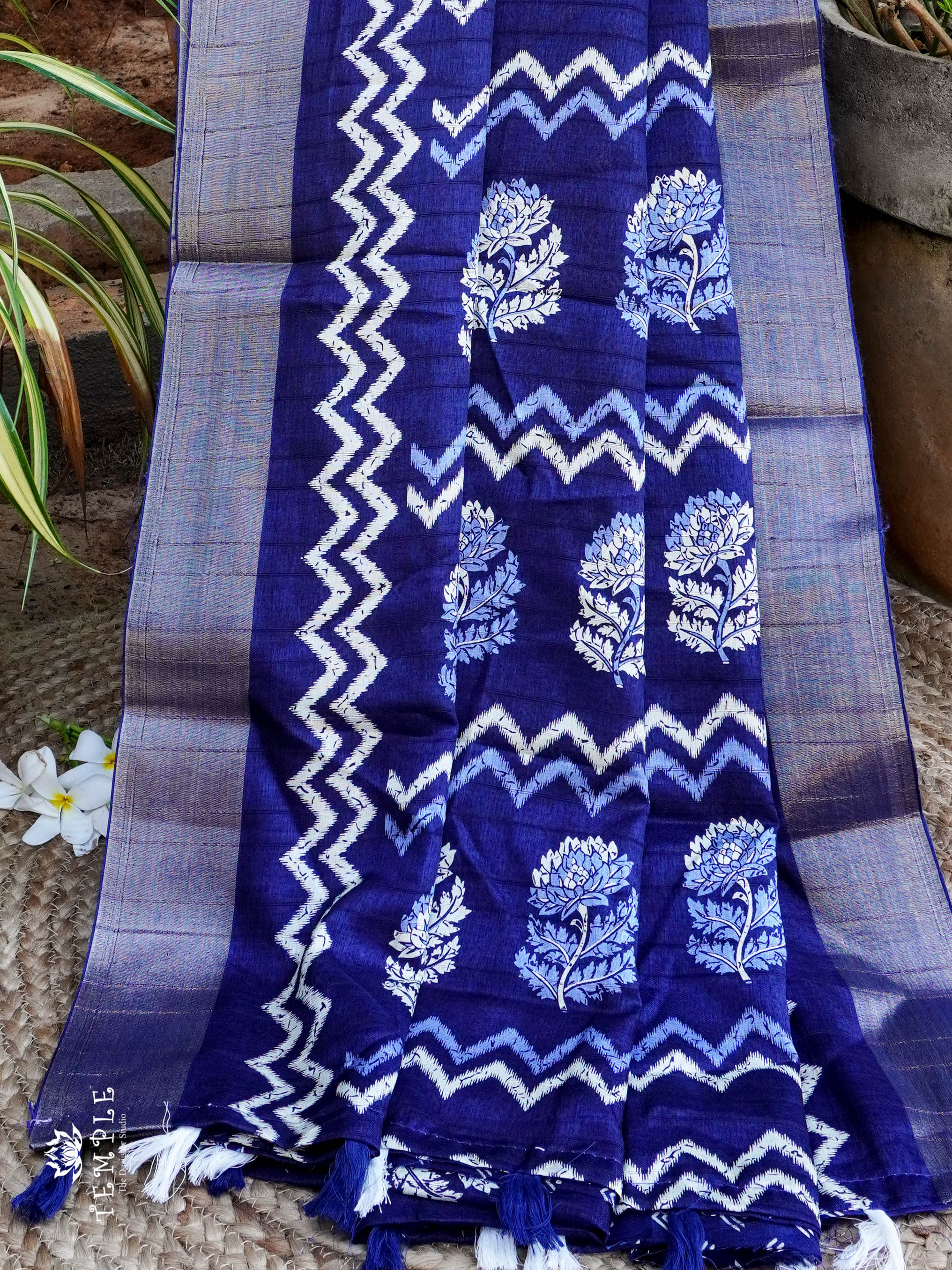 Kadhi Indigo Cotton Saree | TTDS804