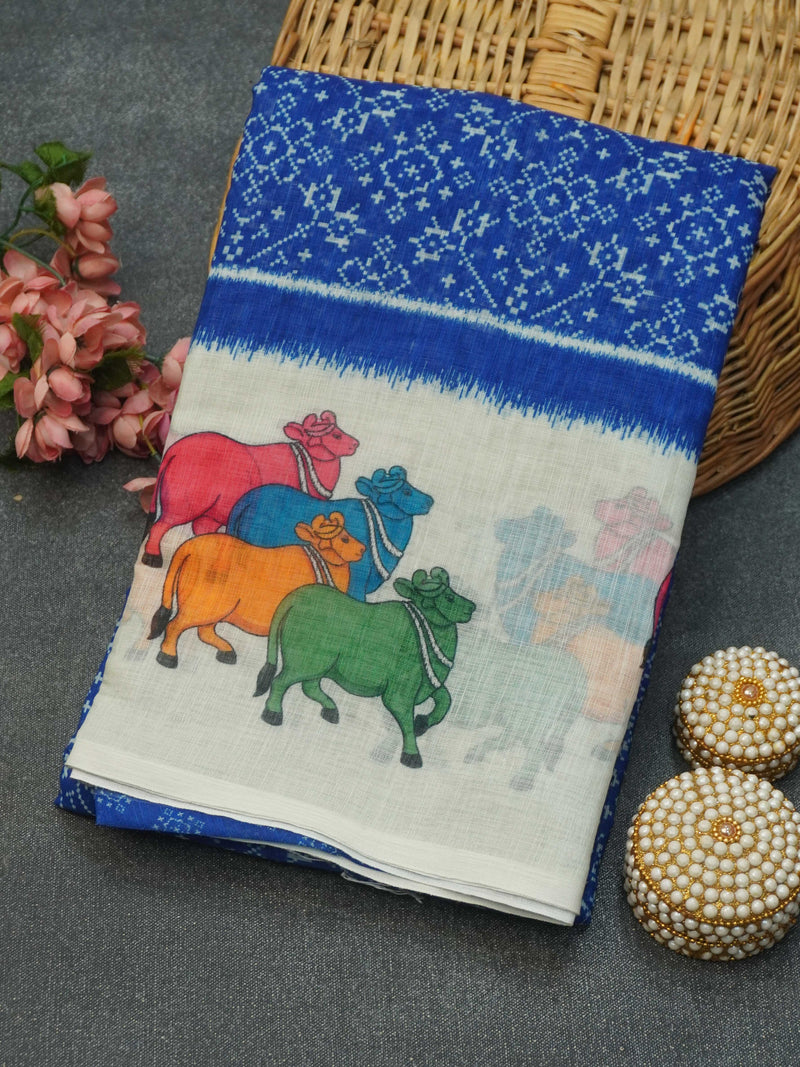 Linen Cotton Saree | TTDS3446