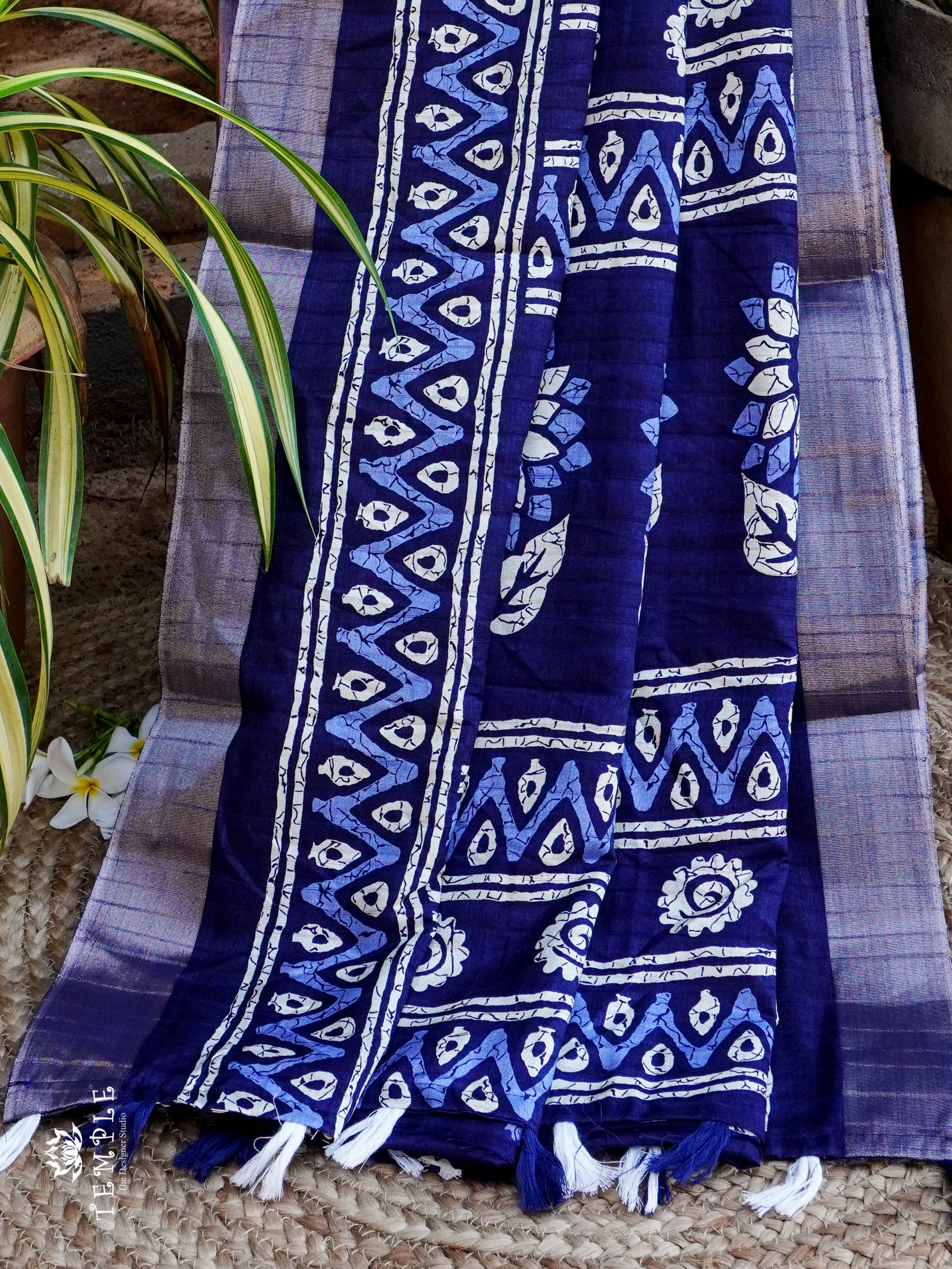 Kadhi Indigo Cotton Saree | TTDS804