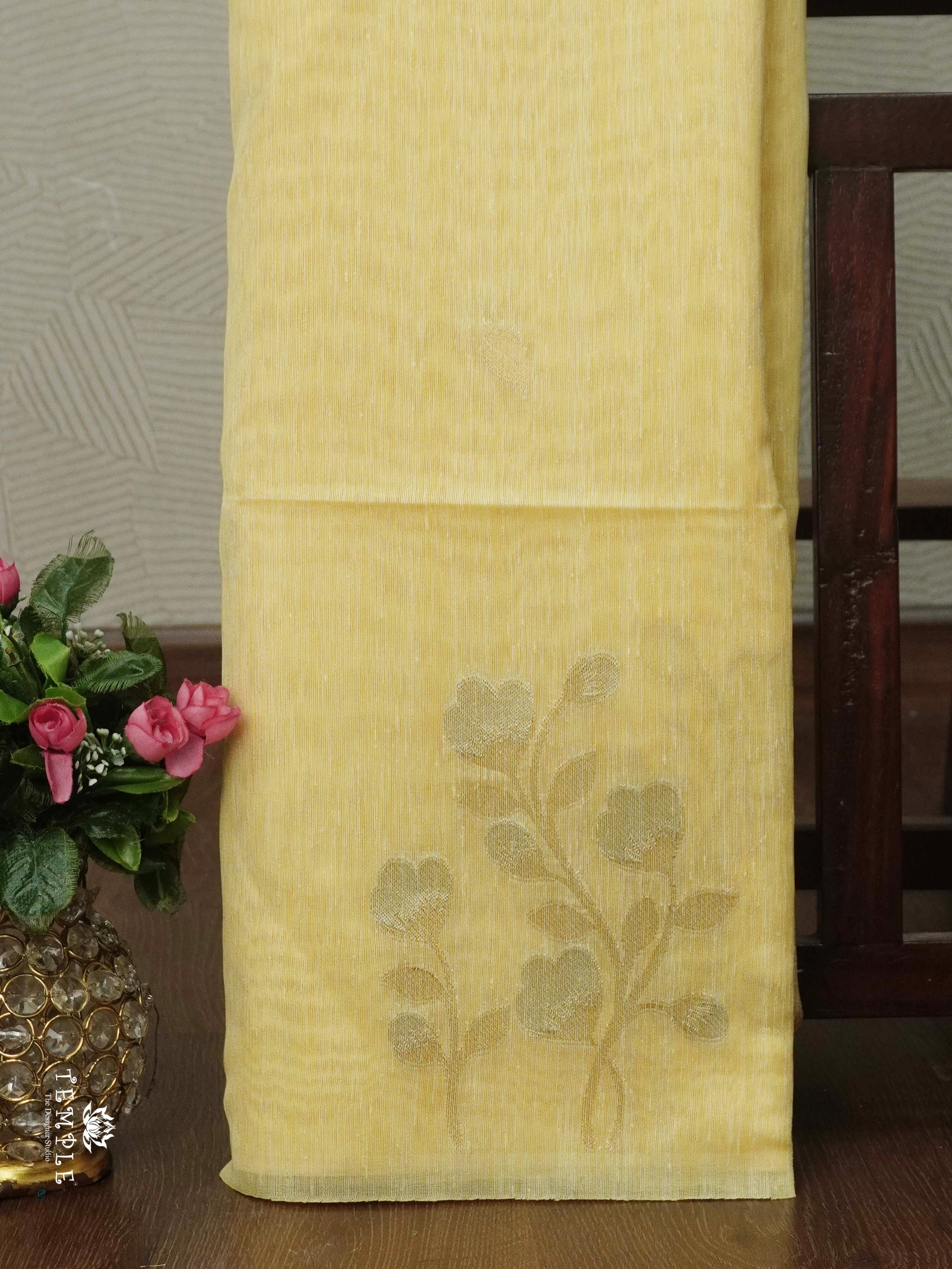 Linen Silk Saree(Yellow) | TTDS2522 | PRE BOOKING