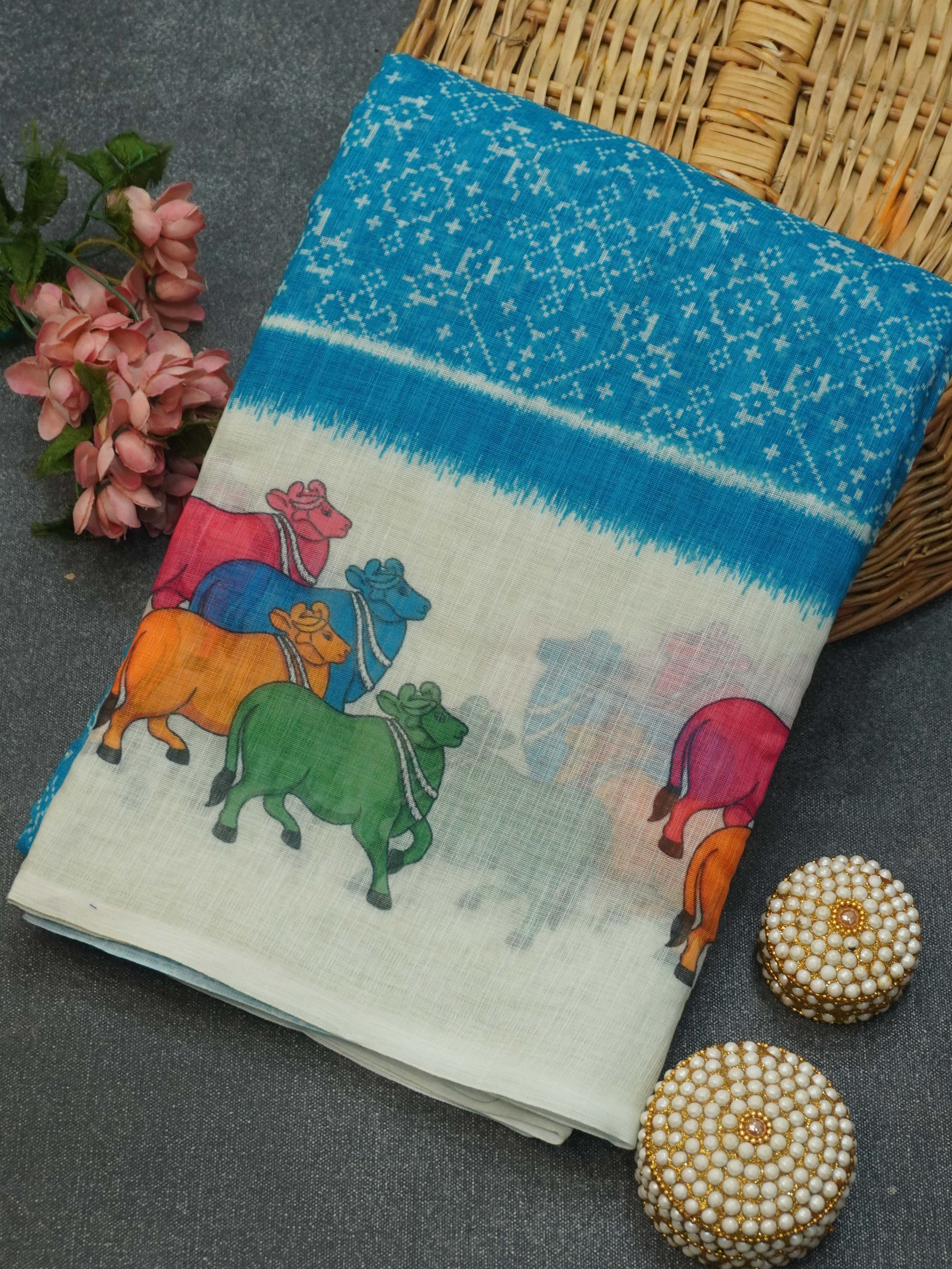 Linen Cotton Saree | TTDS3446
