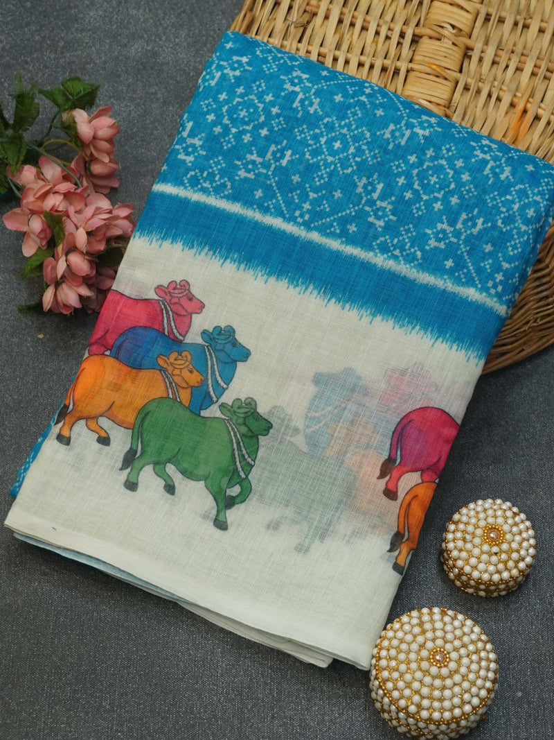 Linen Cotton Saree | TTDS3446