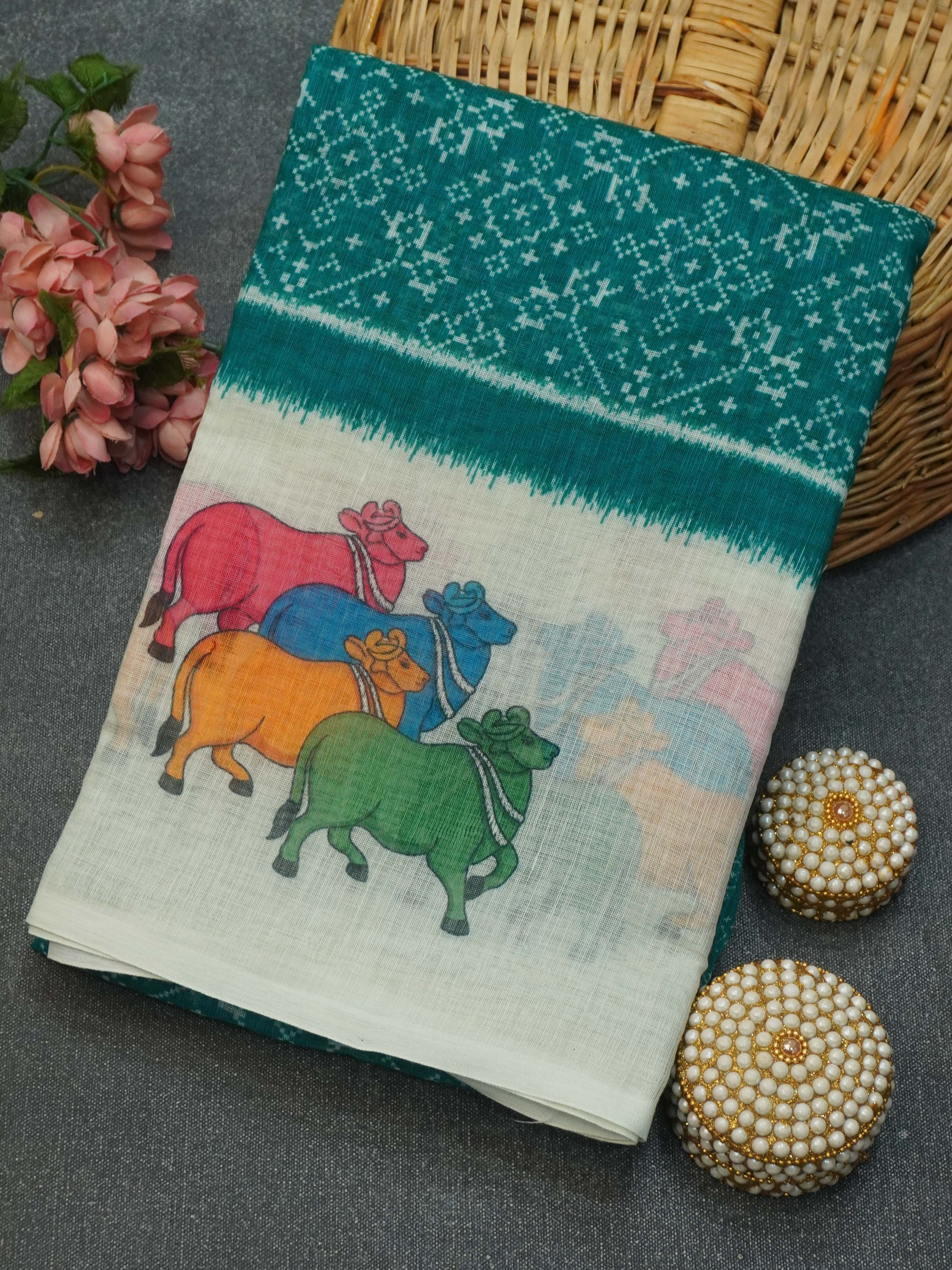 Linen Cotton Saree | TTDS3446
