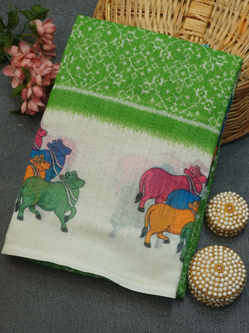Linen Cotton Saree | TTDS3446