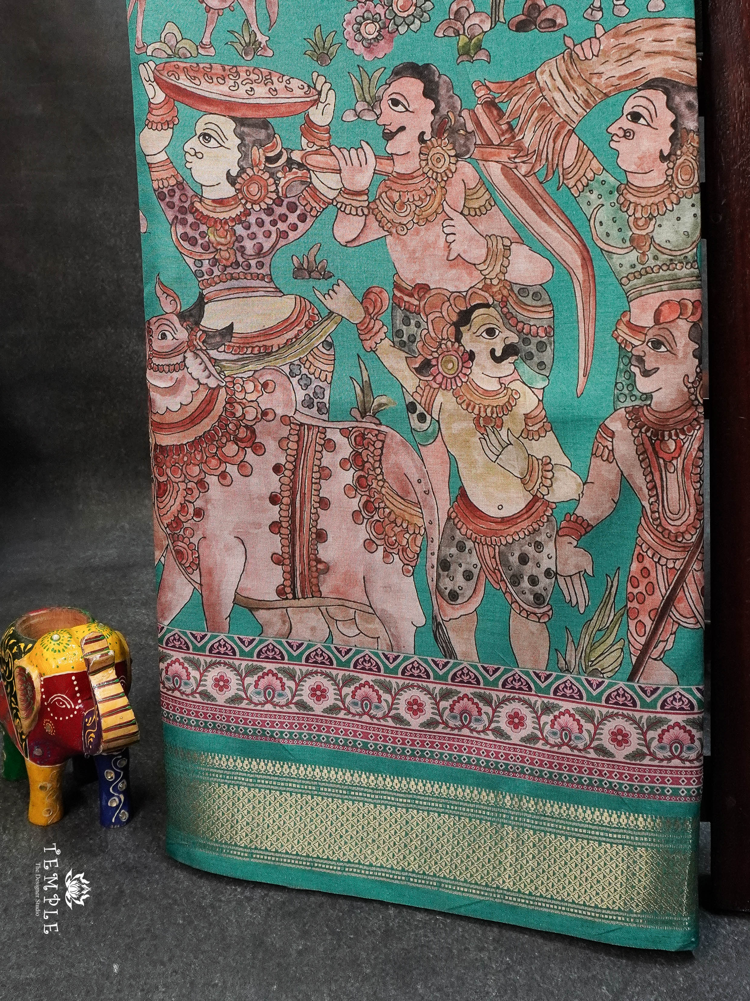 Art Dupion Silk Saree(Rama Green) | TTDS1544 | Merry Deals