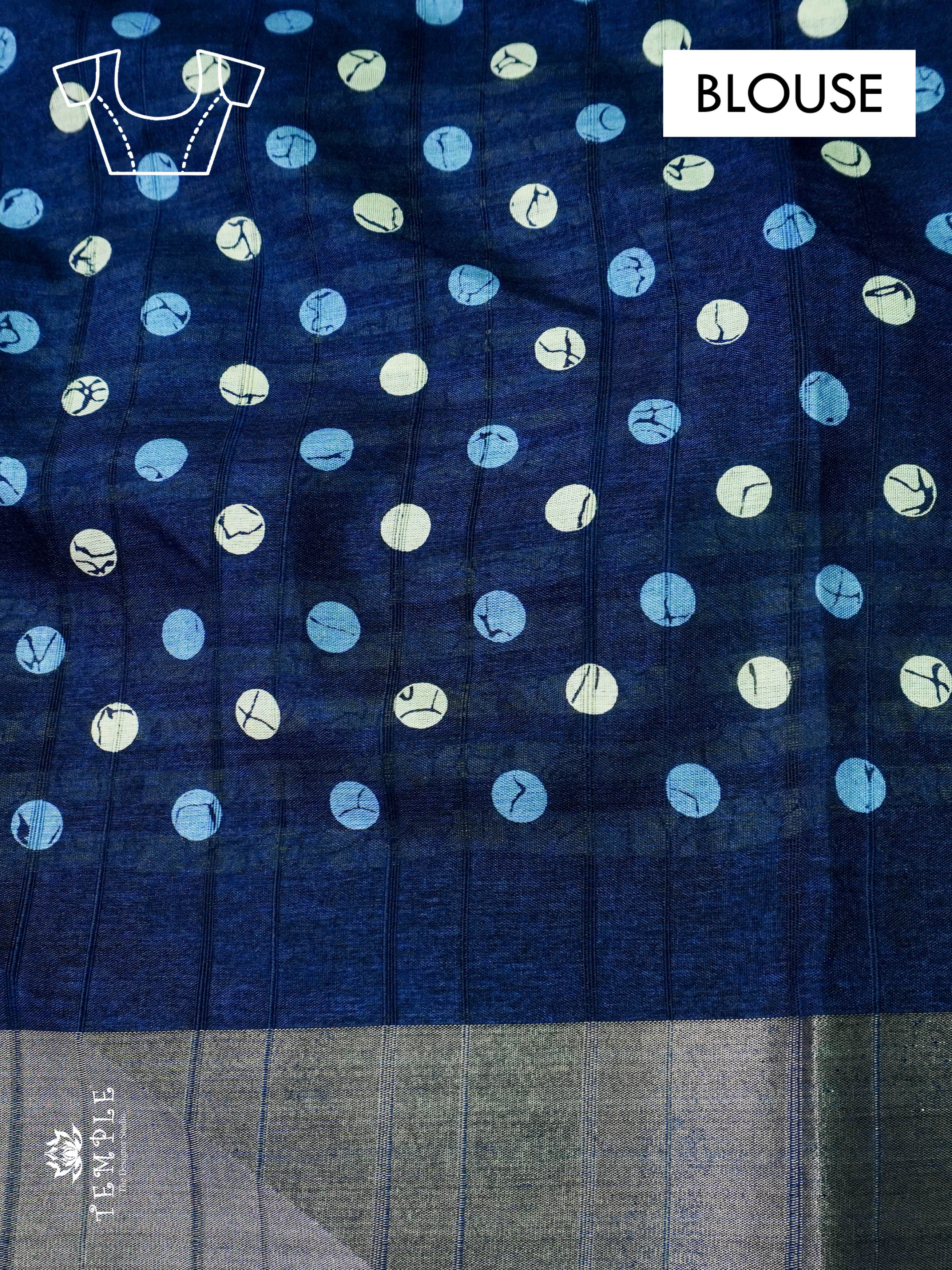 Kadhi Indigo Cotton Saree | TTDS804
