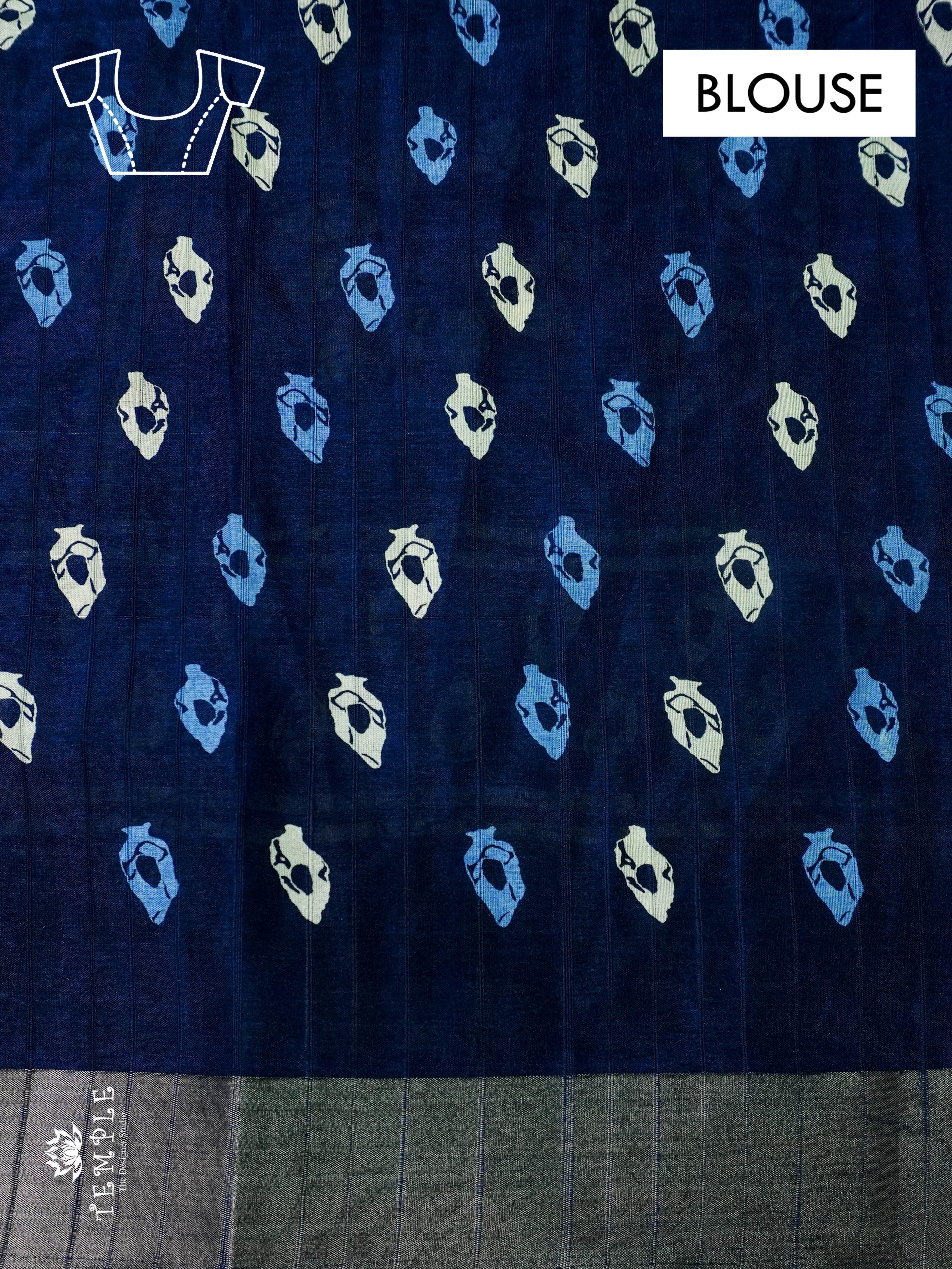 Kadhi Indigo Cotton Saree | TTDS804