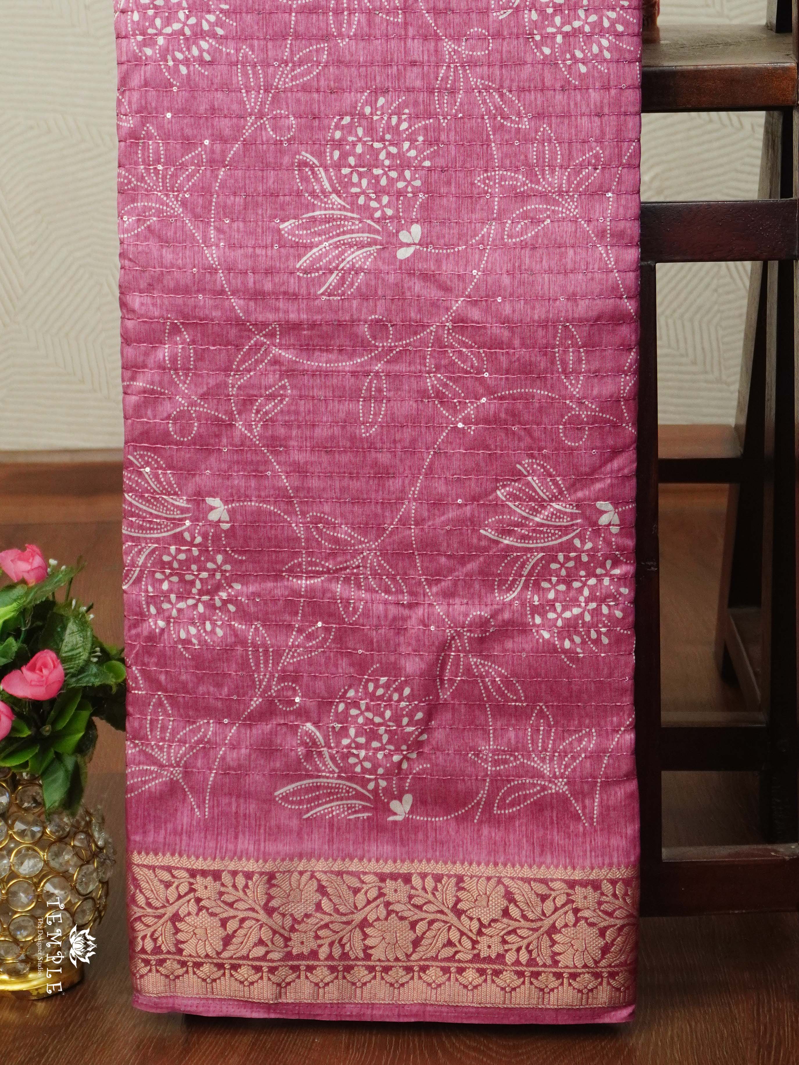 Semi Tussar Saree with Sequins Design | TTDS2536