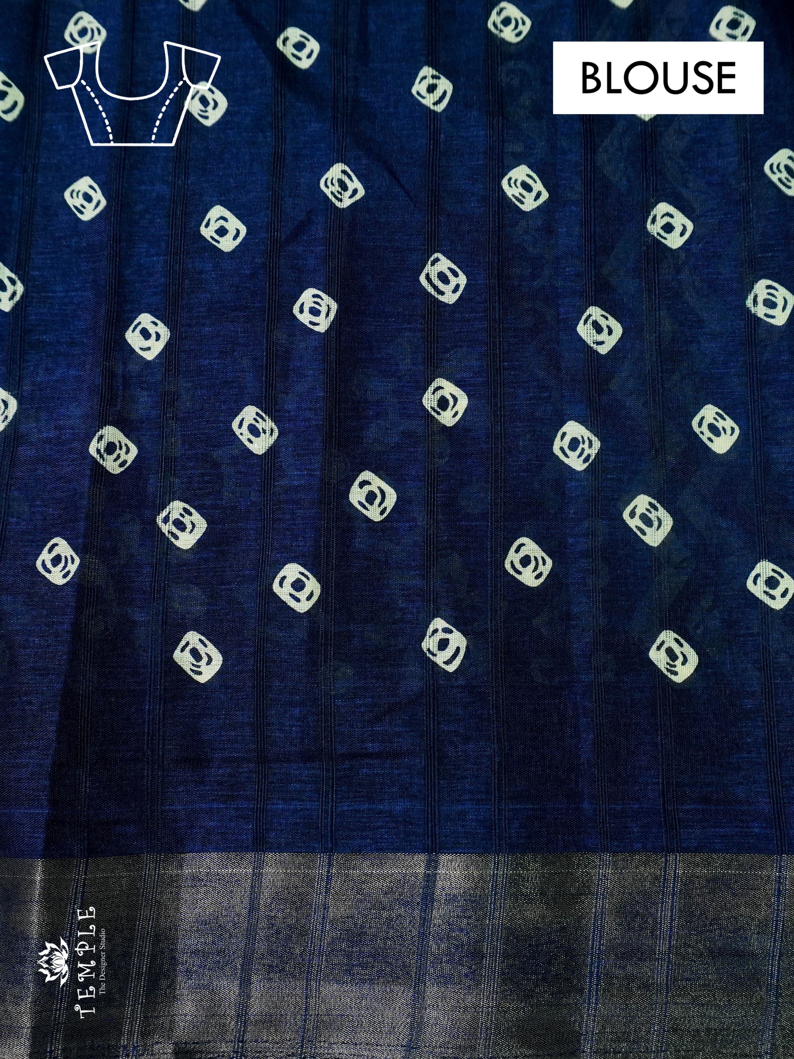 Kadhi Indigo Cotton Saree | TTDS804