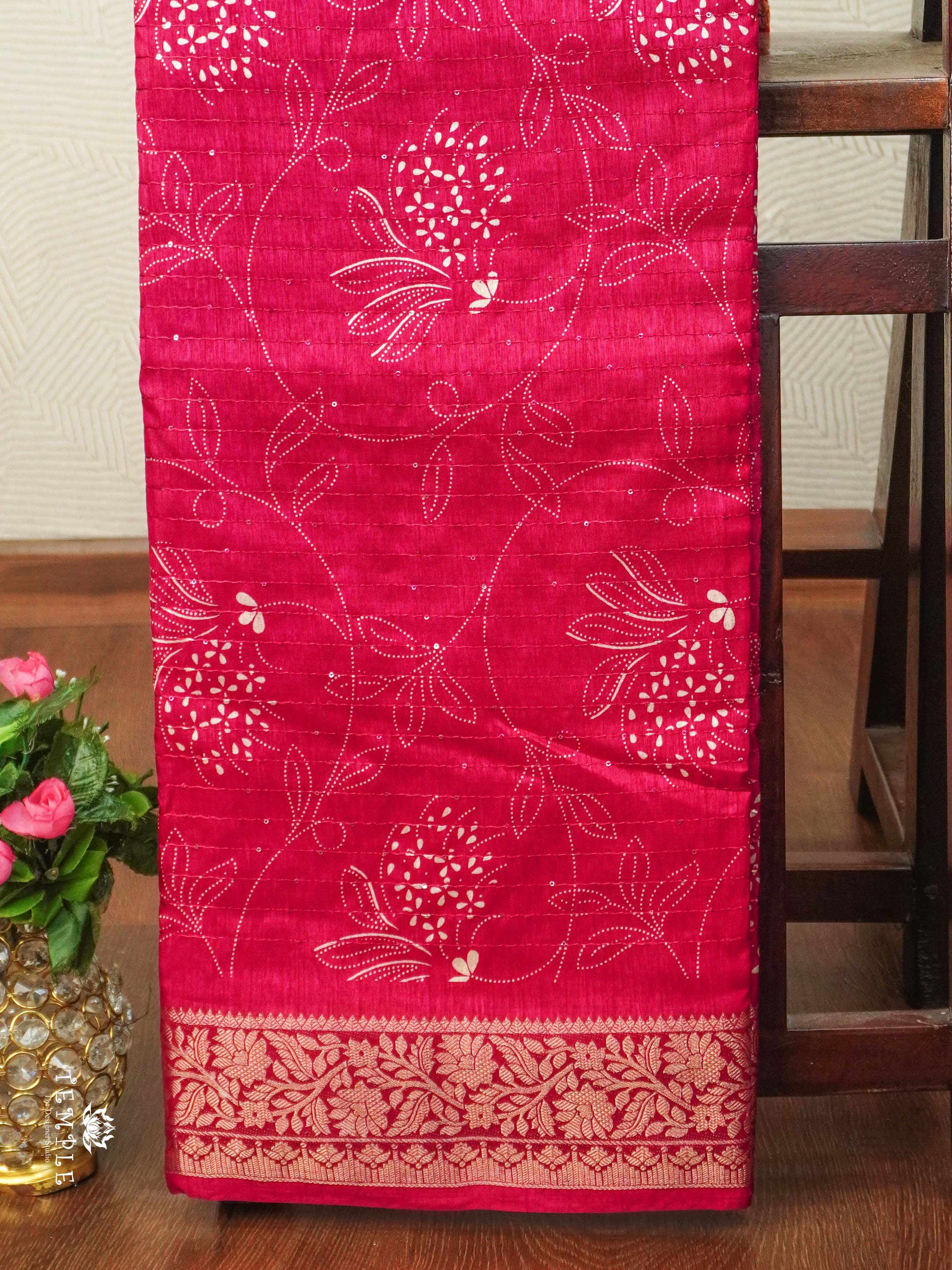 Semi Tussar Saree with Sequins Design | TTDS2536