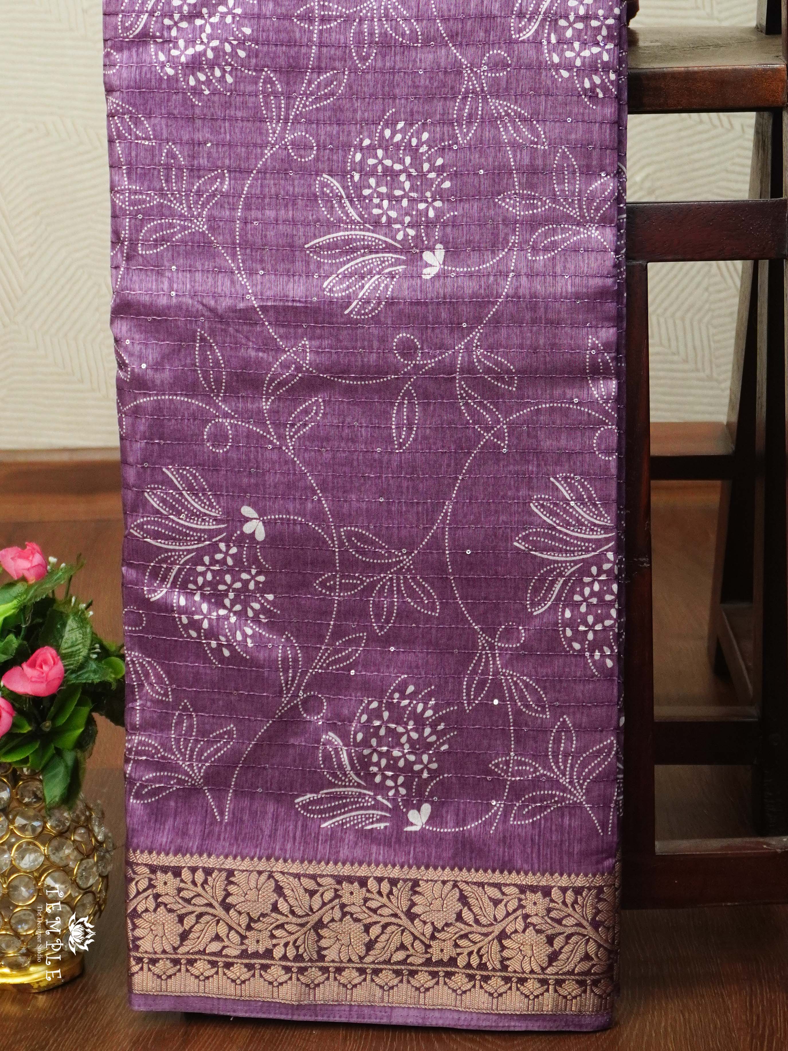 Semi Tussar Saree with Sequins Design | TTDS2536
