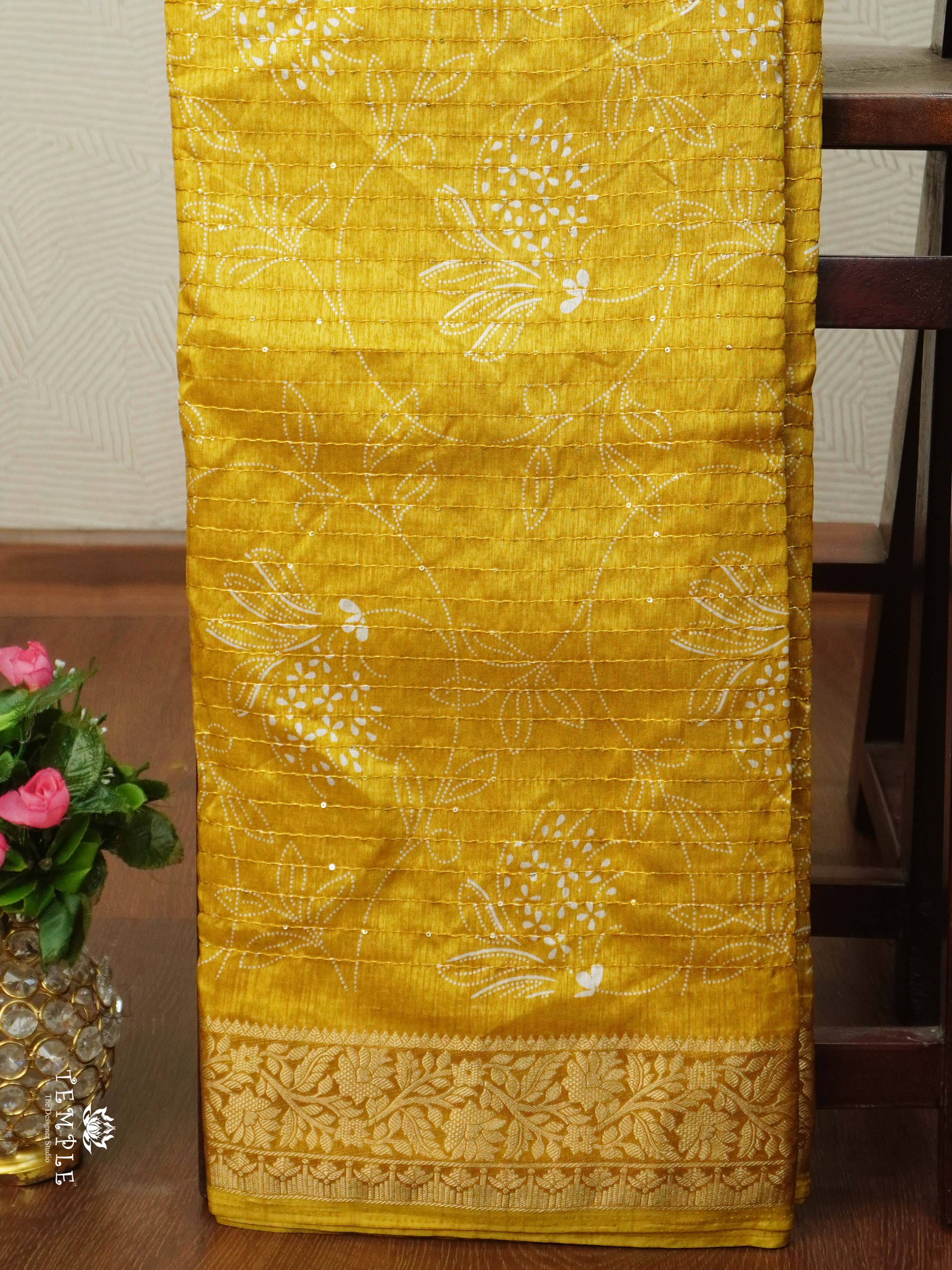 Semi Tussar Saree with Sequins Design | TTDS2536