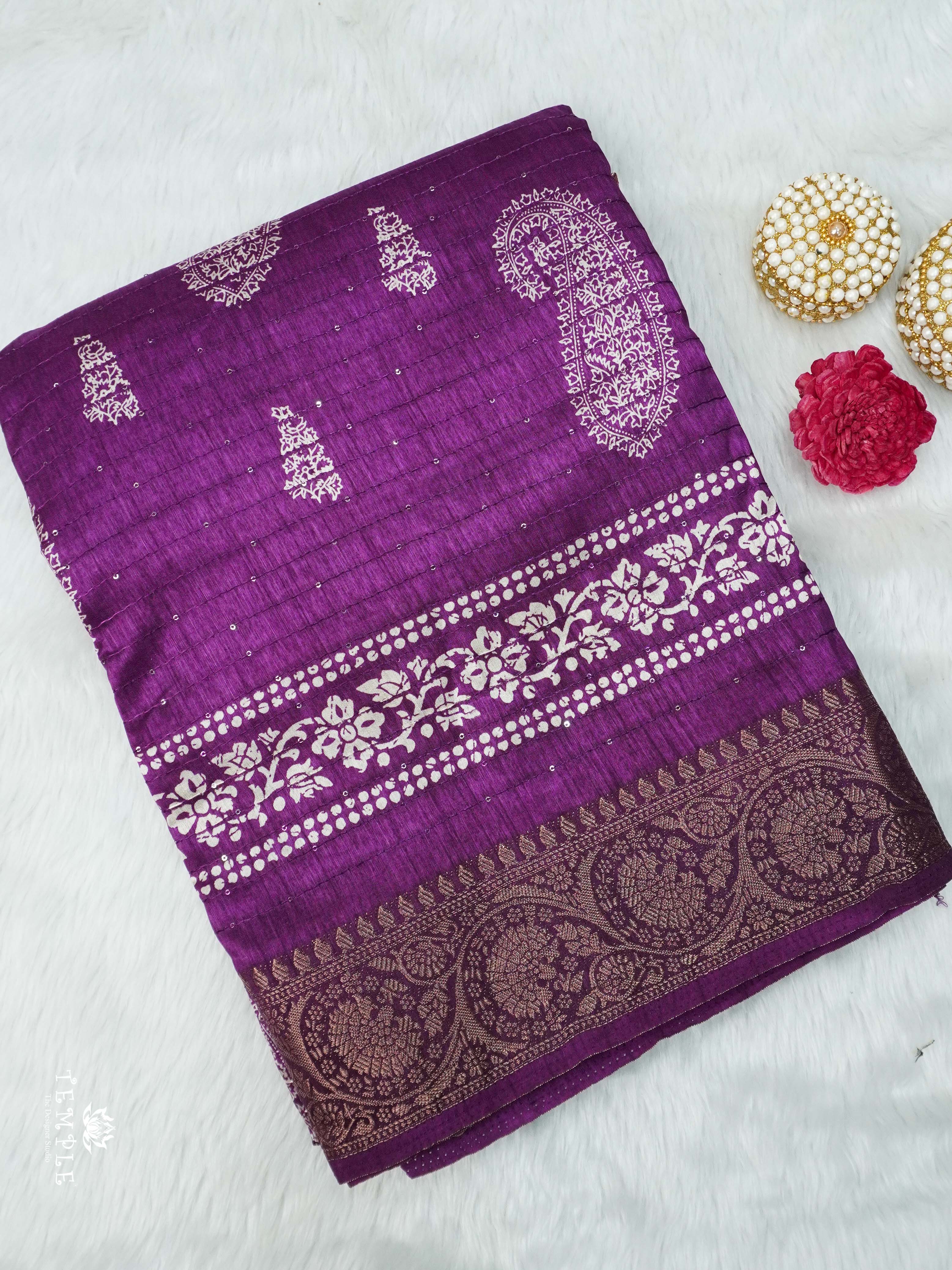Sequins Semi Tussar Saree | TTDS2069