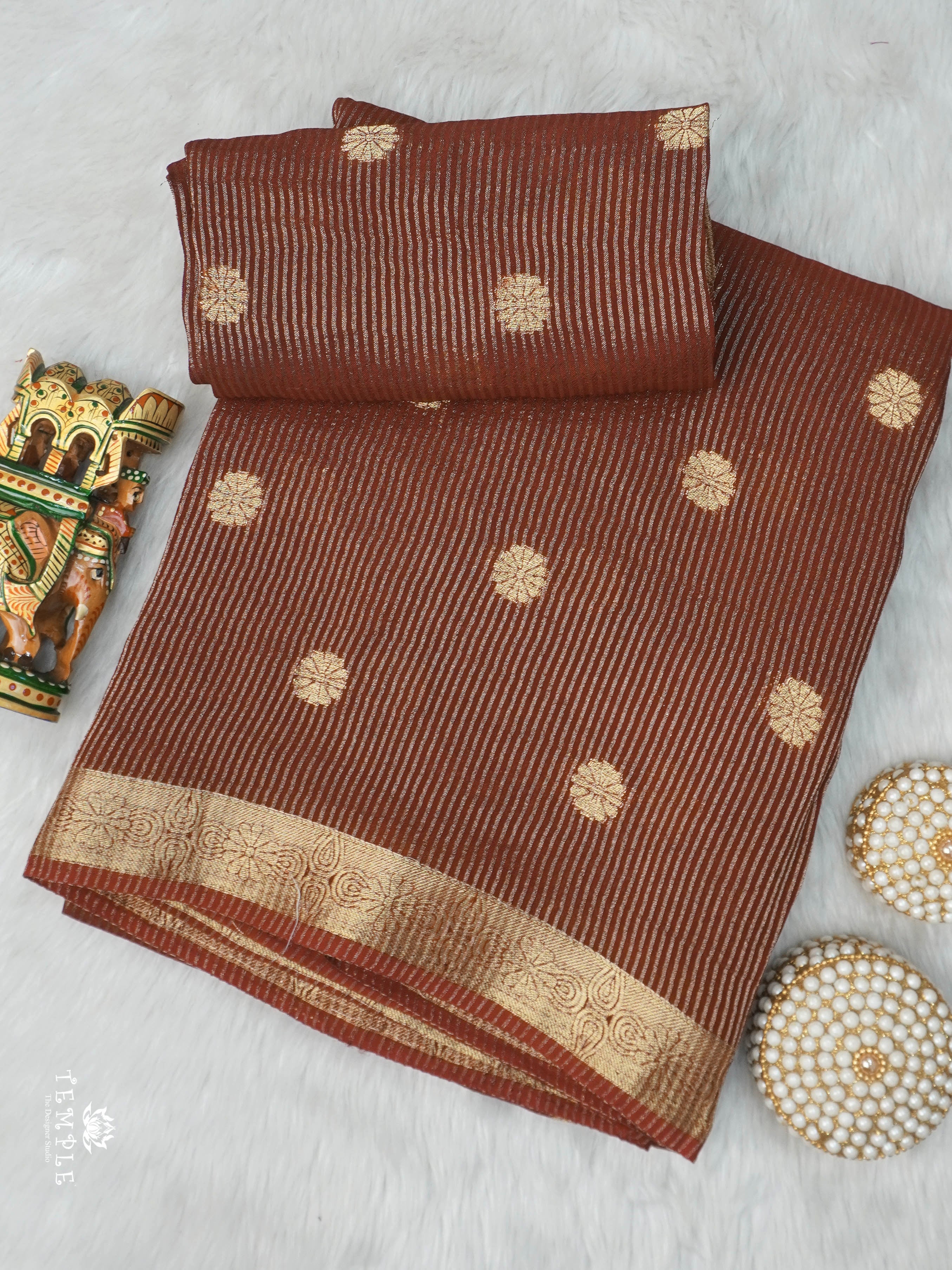 Linen Viscose Saree With Vaira Oosi Pattern | TTDS3005
