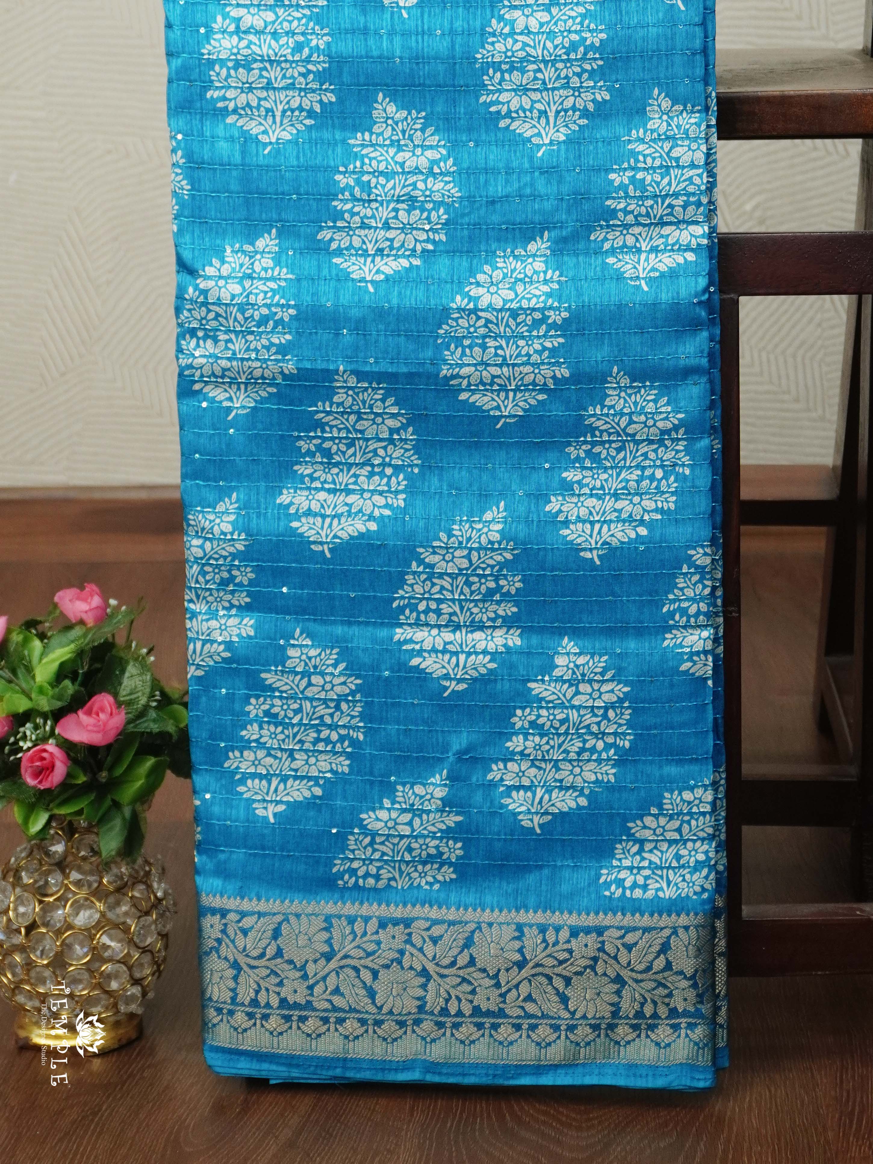 Semi Tussar Saree with Sequins Design | TTDS2543