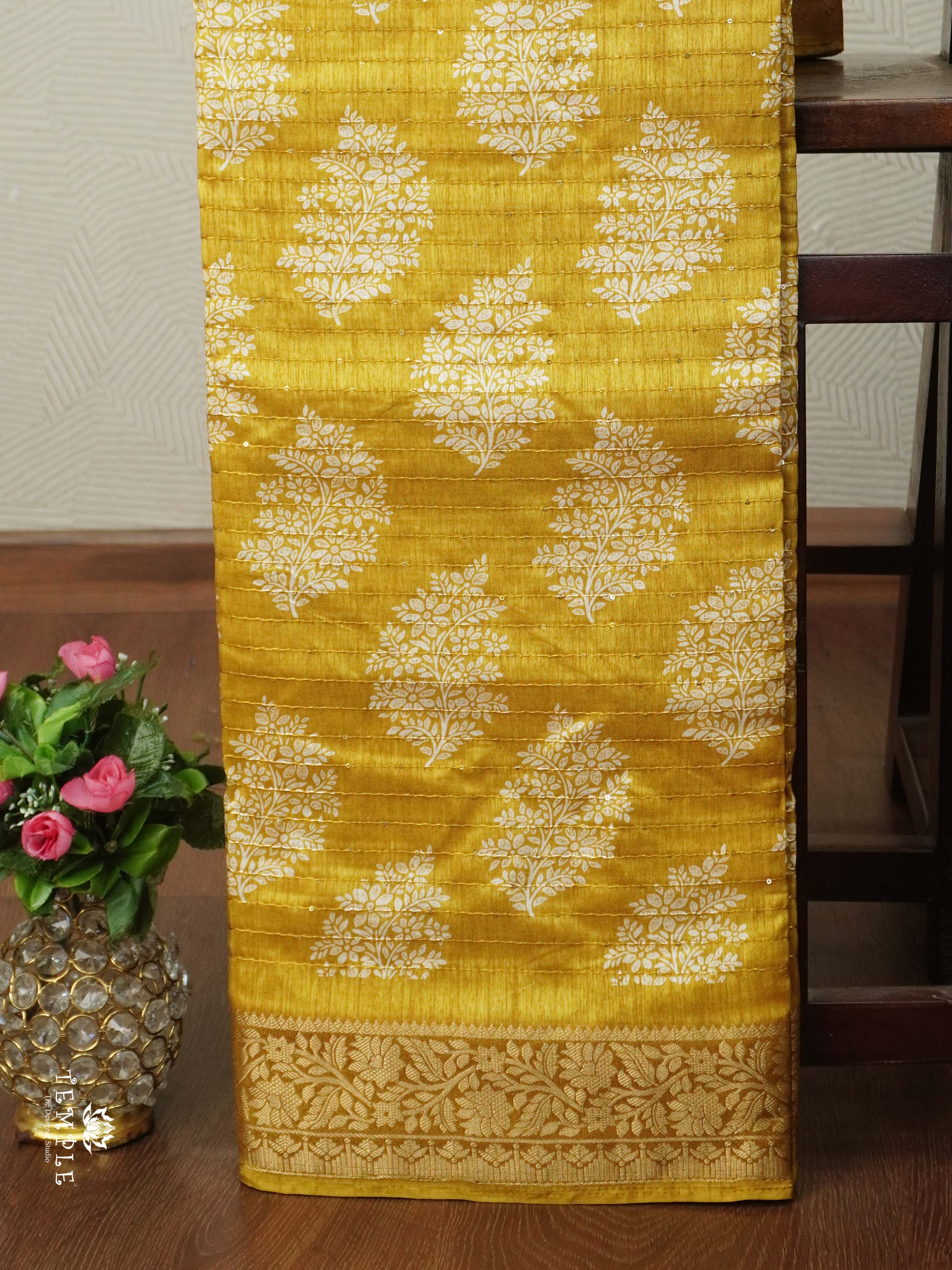 Semi Tussar Saree with Sequins Design | TTDS2543