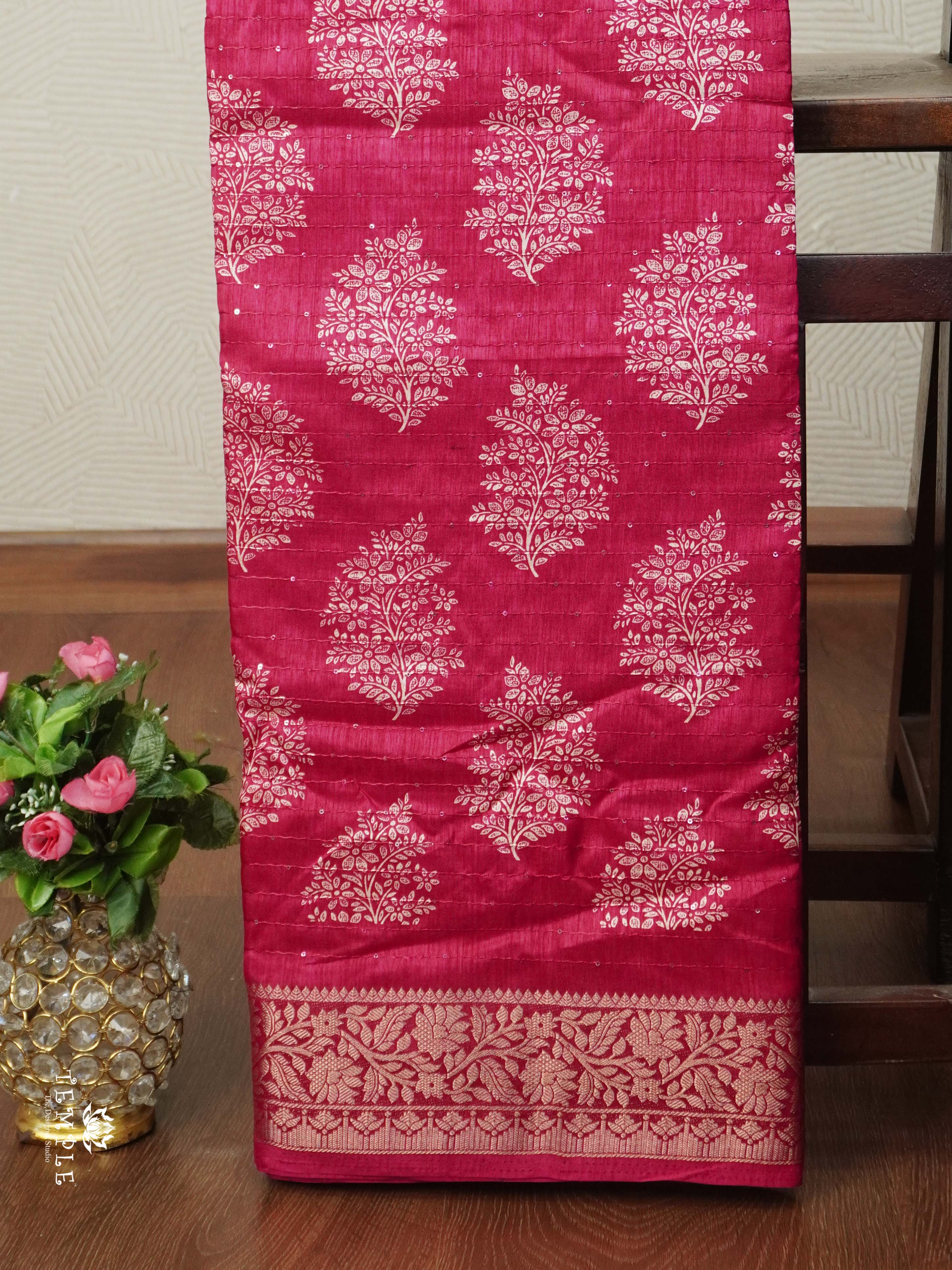 Semi Tussar Saree with Sequins Design | TTDS2543