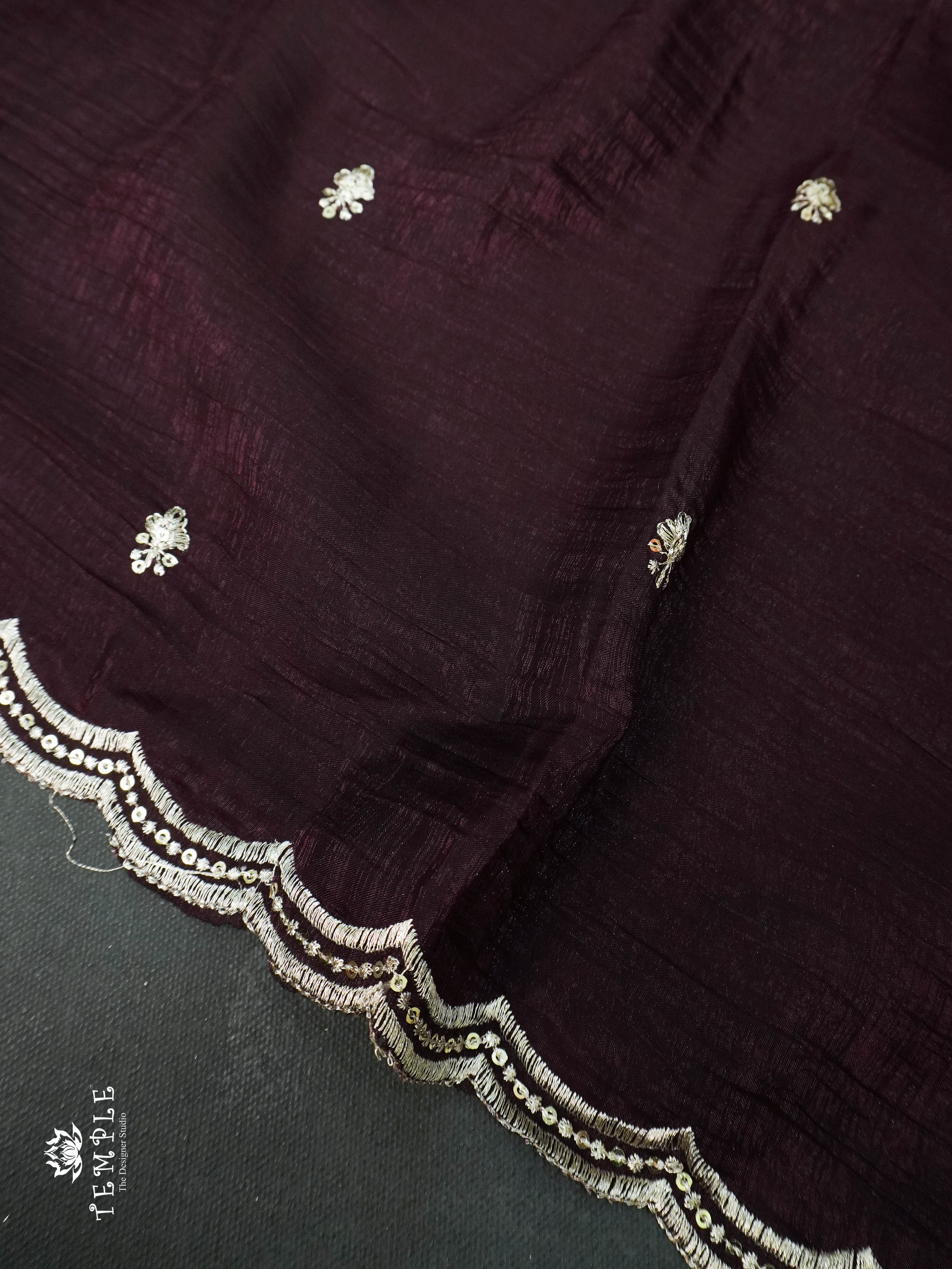 Designer Saree (Wine) | TTDS1142