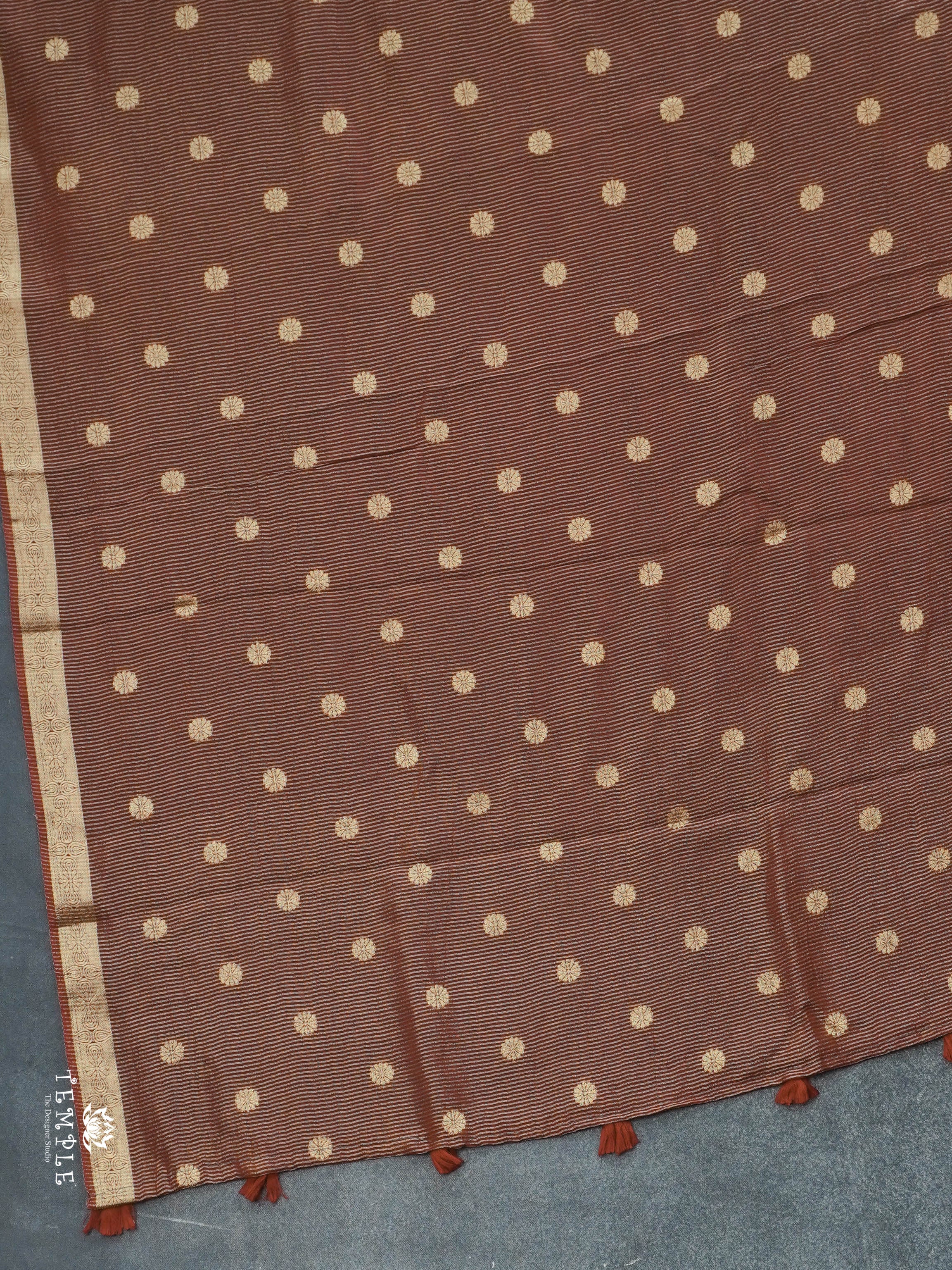 Linen Viscose Saree With Vaira Oosi Pattern | TTDS3005
