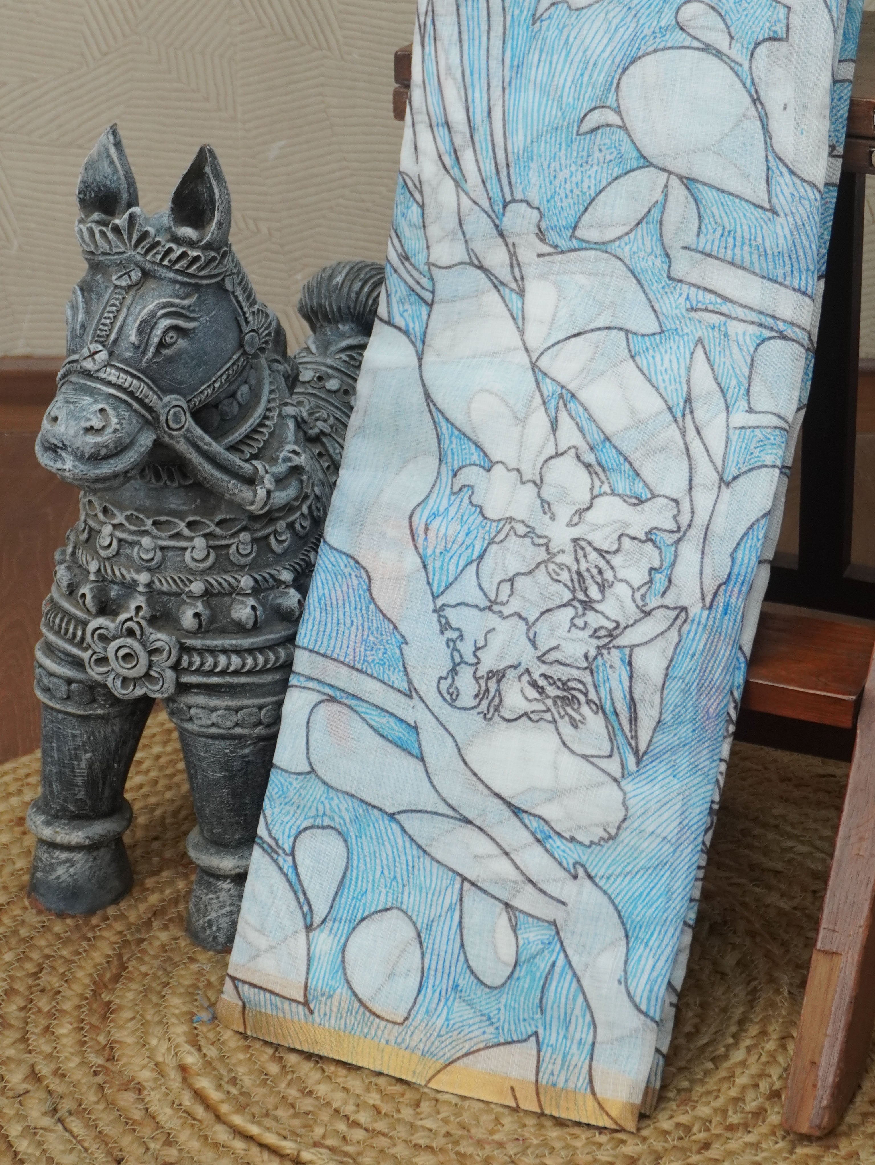 Linen Cotton Saree | TTDS3462