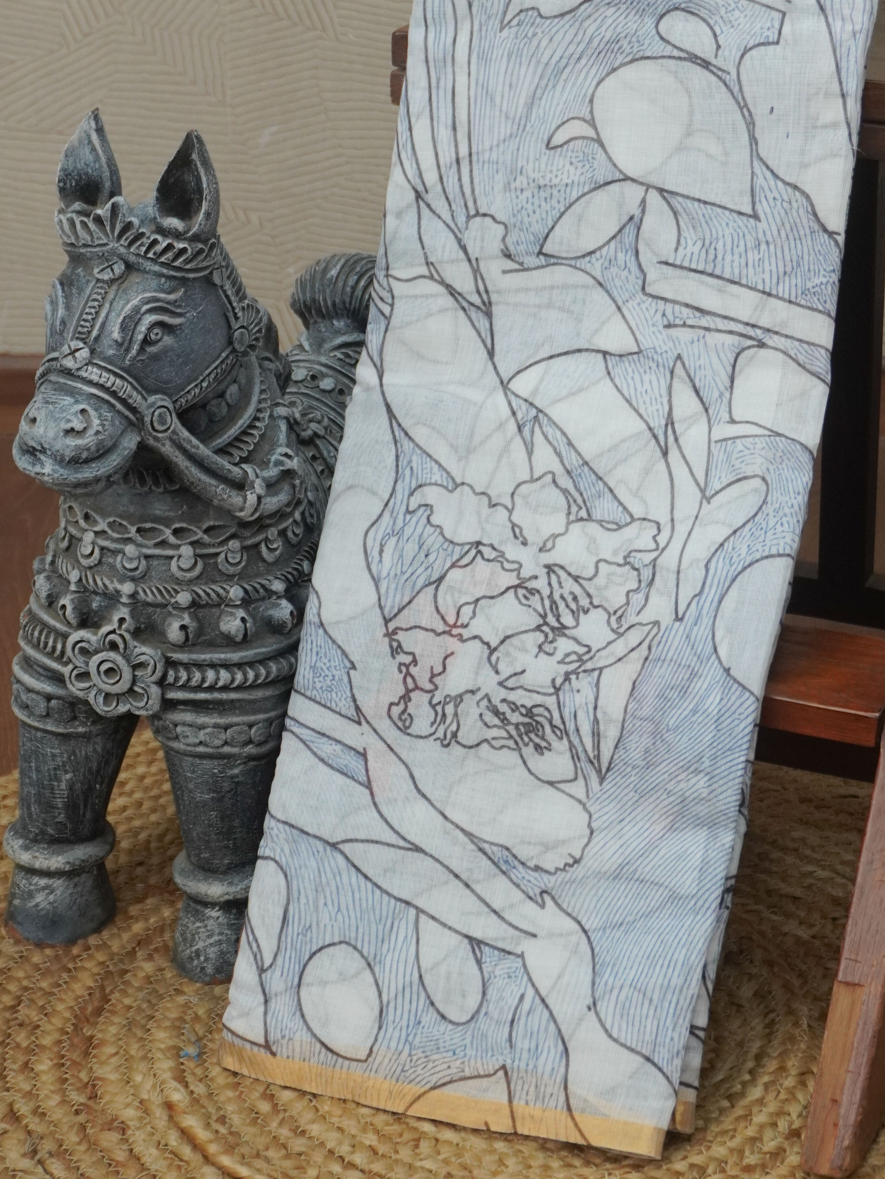 Linen Cotton Saree | TTDS3462