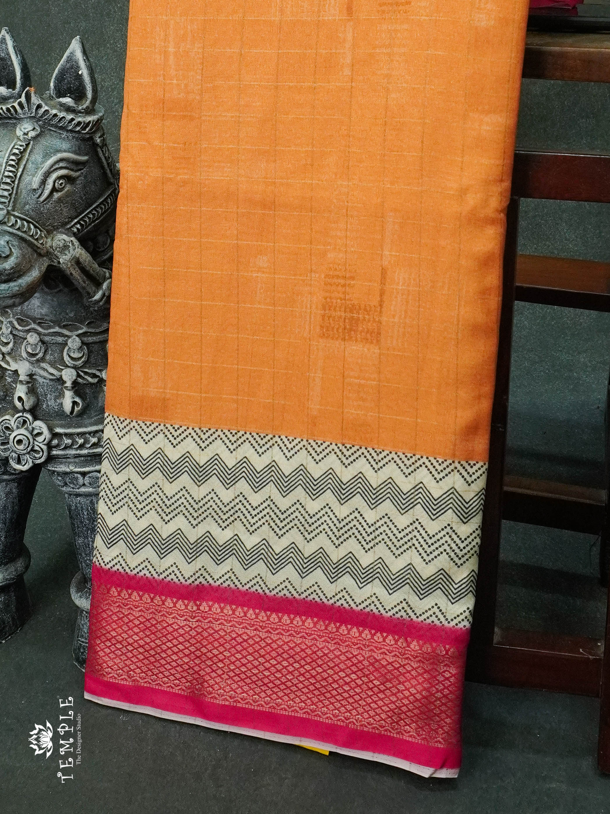 Semi Crepe Saree With Zari Woven Check Pattern  | TTDS1156 | Sparkling Deals