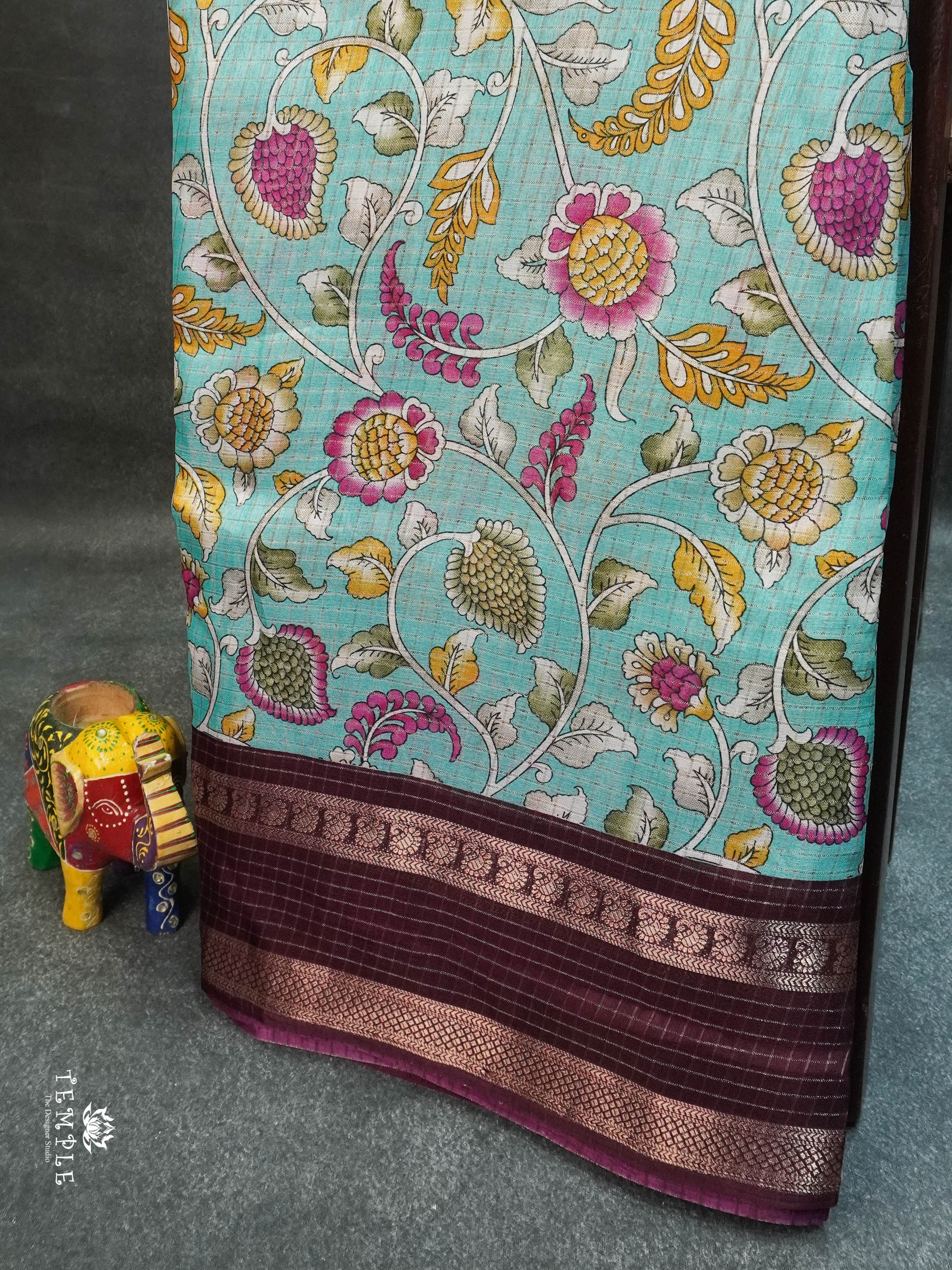 Floral Printed Dola Silk Saree | TTDS1548 | Merry Deals