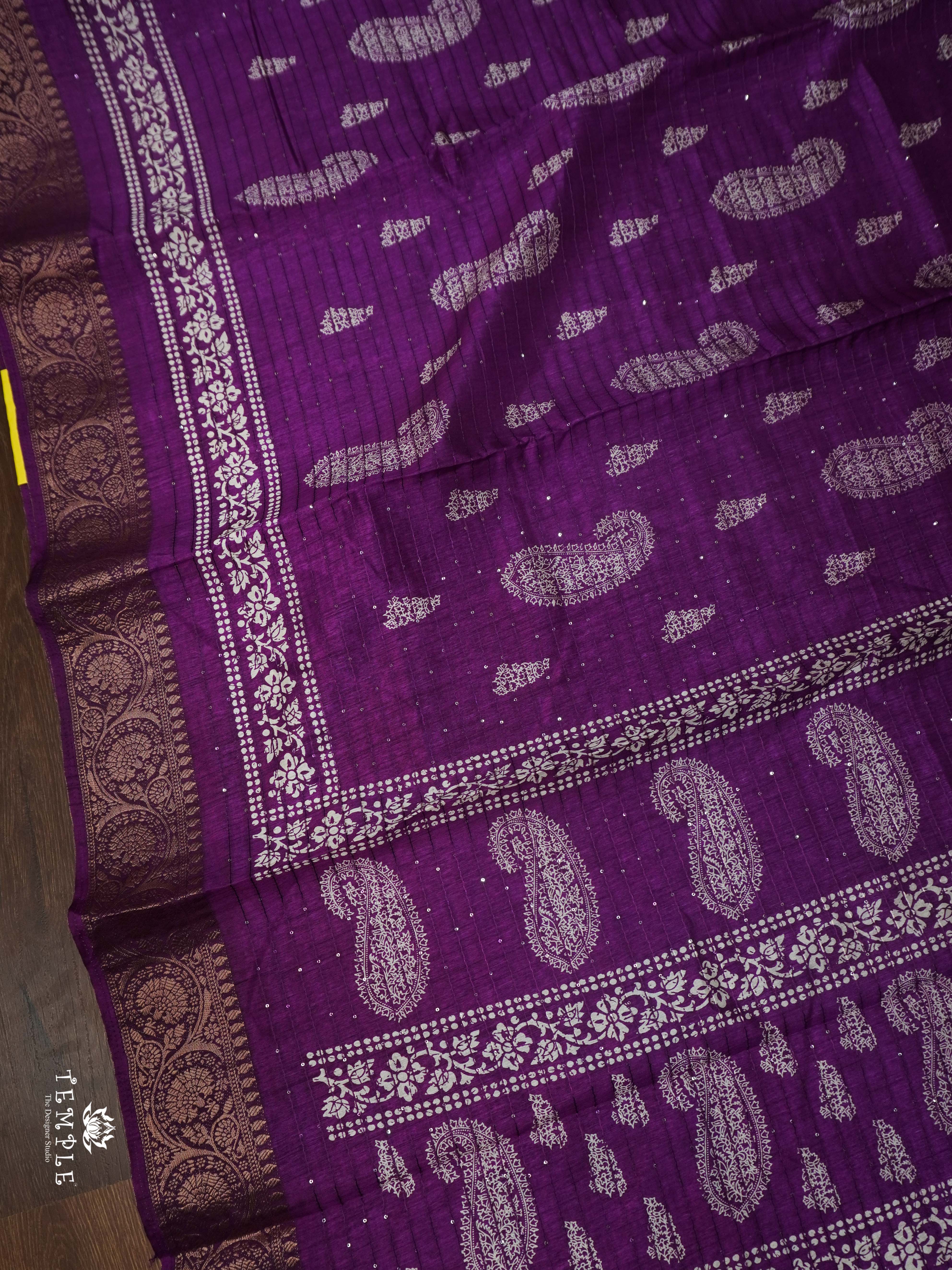 Sequins Semi Tussar Saree | TTDS2069