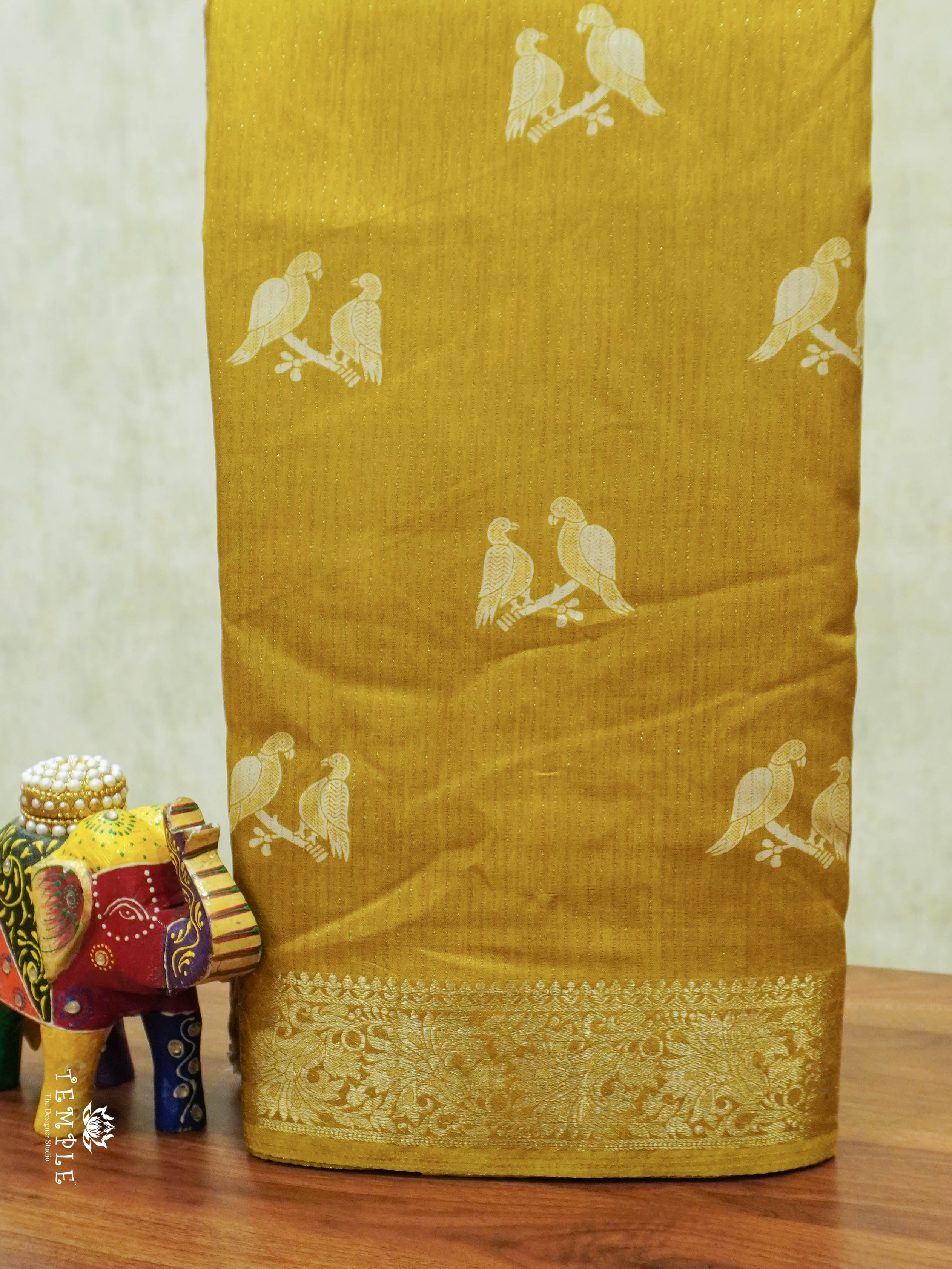 Vaira Oosi Georgette Saree(Yellow) | TTDS1550 | Merry Deals