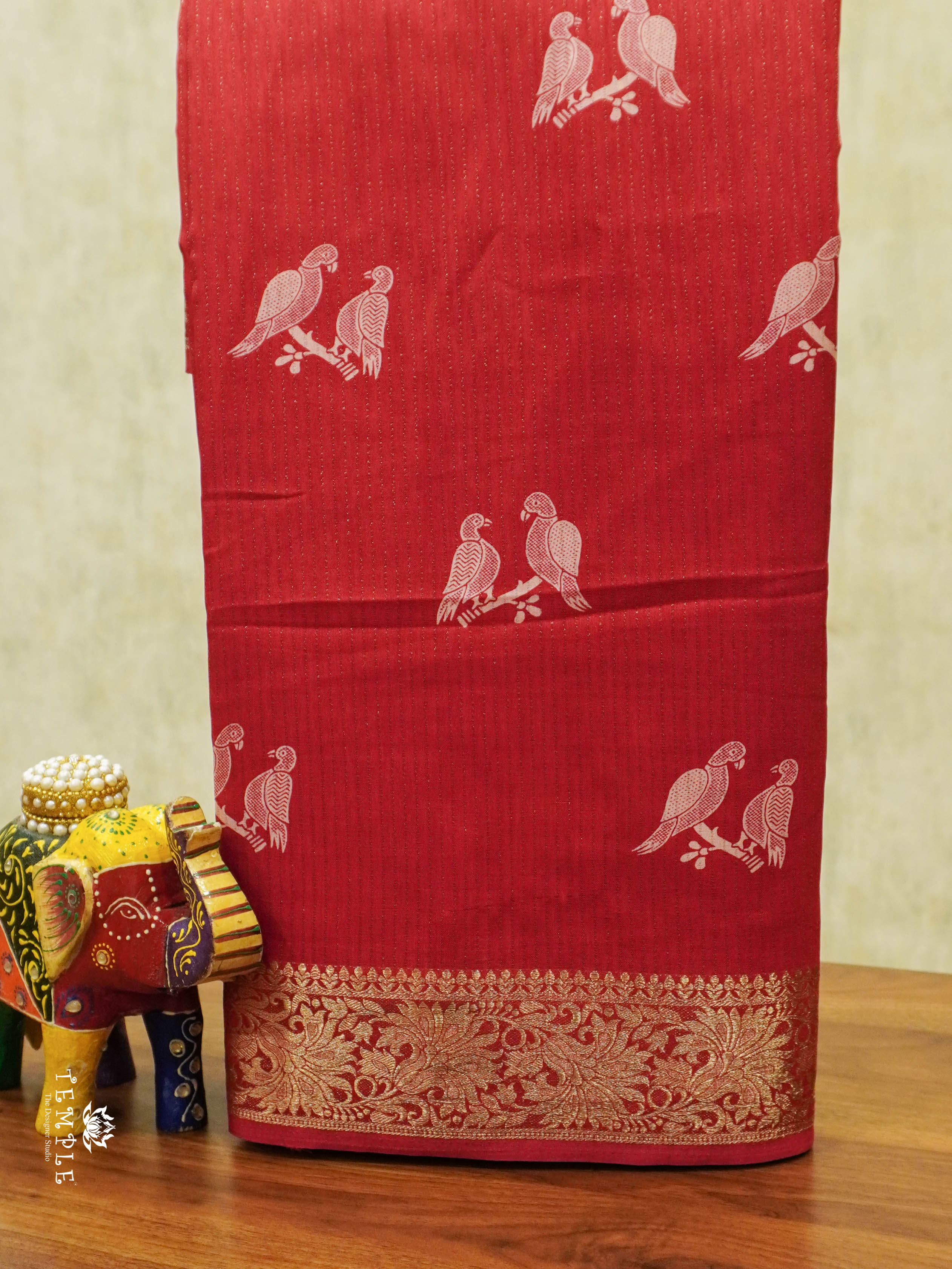 Vaira Oosi Georgette Saree(Red) | TTDS1550 | Merry Deals