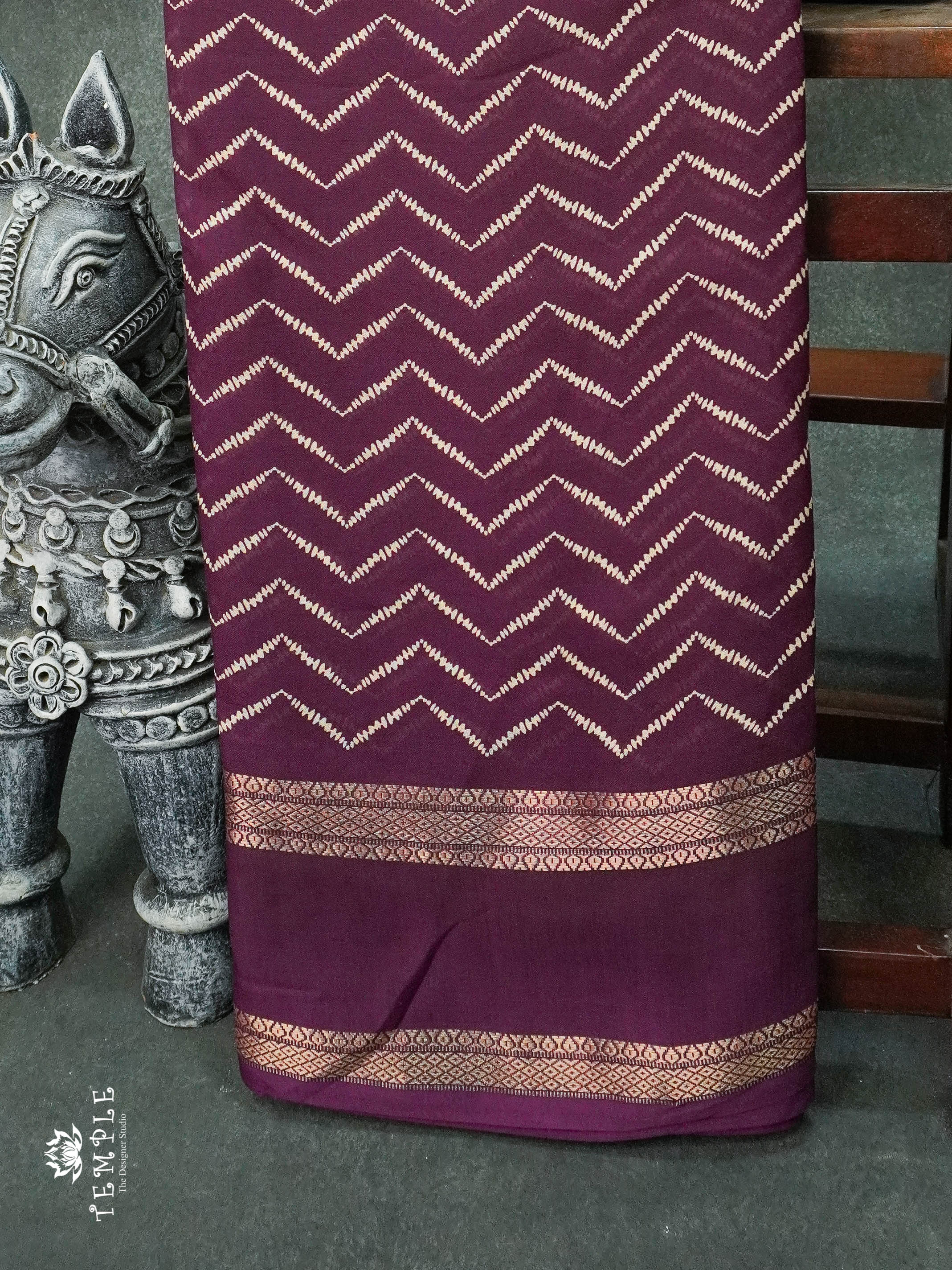 Georgette Saree With Leheriya Print | TTDS1153 | Sparkling Deals