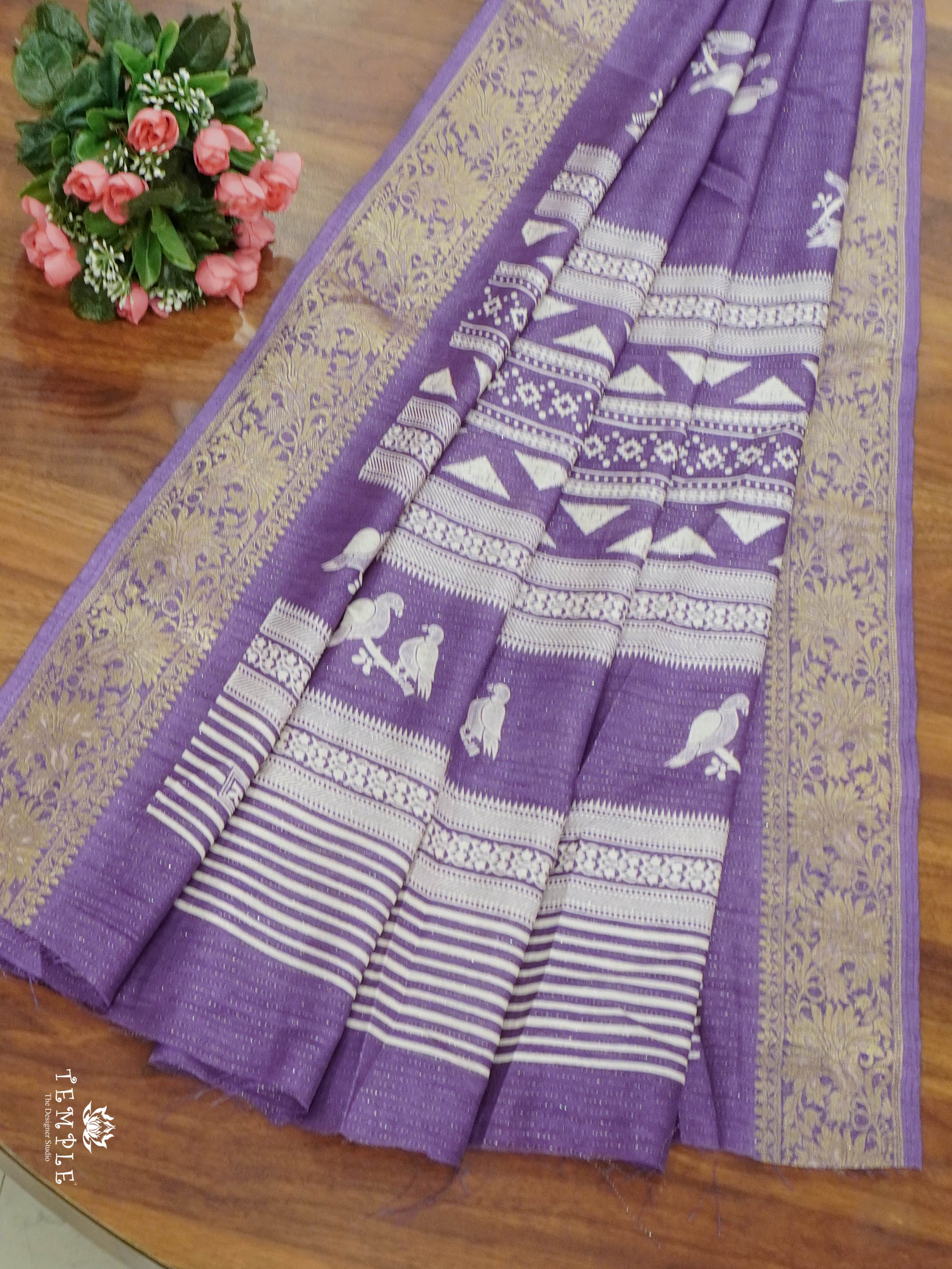 Vaira Oosi Georgette Saree(Lavender) | TTDS1550 | Merry Deals