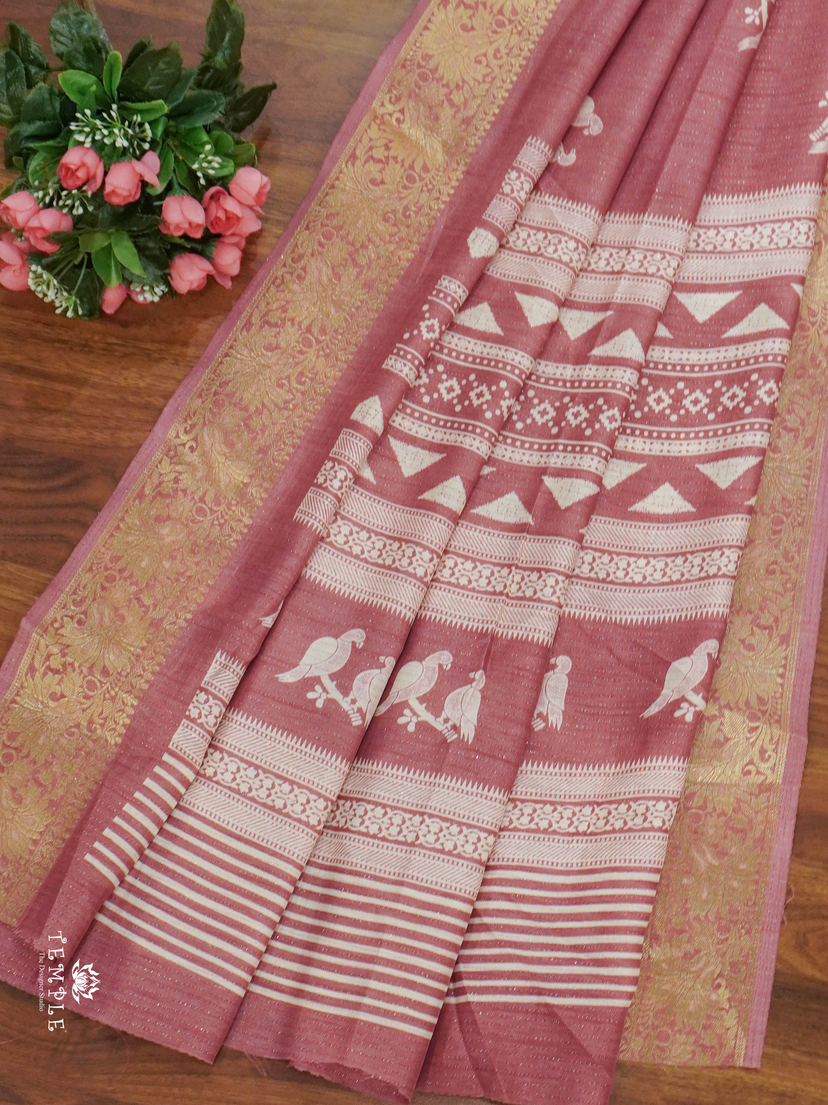 Vaira Oosi Georgette Saree(Onion Pink) | TTDS1550 | Merry Deals