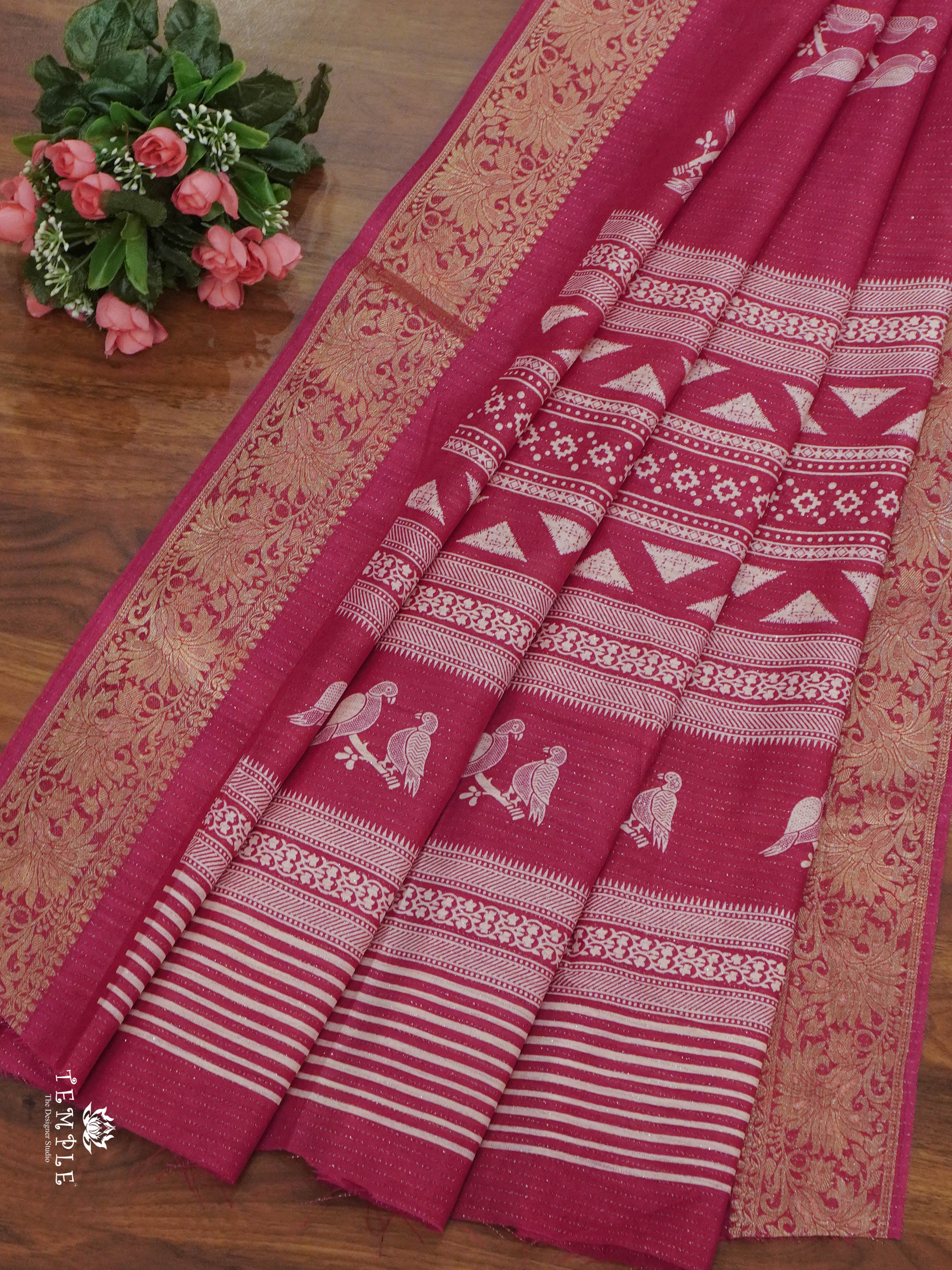 Vaira Oosi Georgette Saree(Pink) | TTDS1550 | Merry Deals