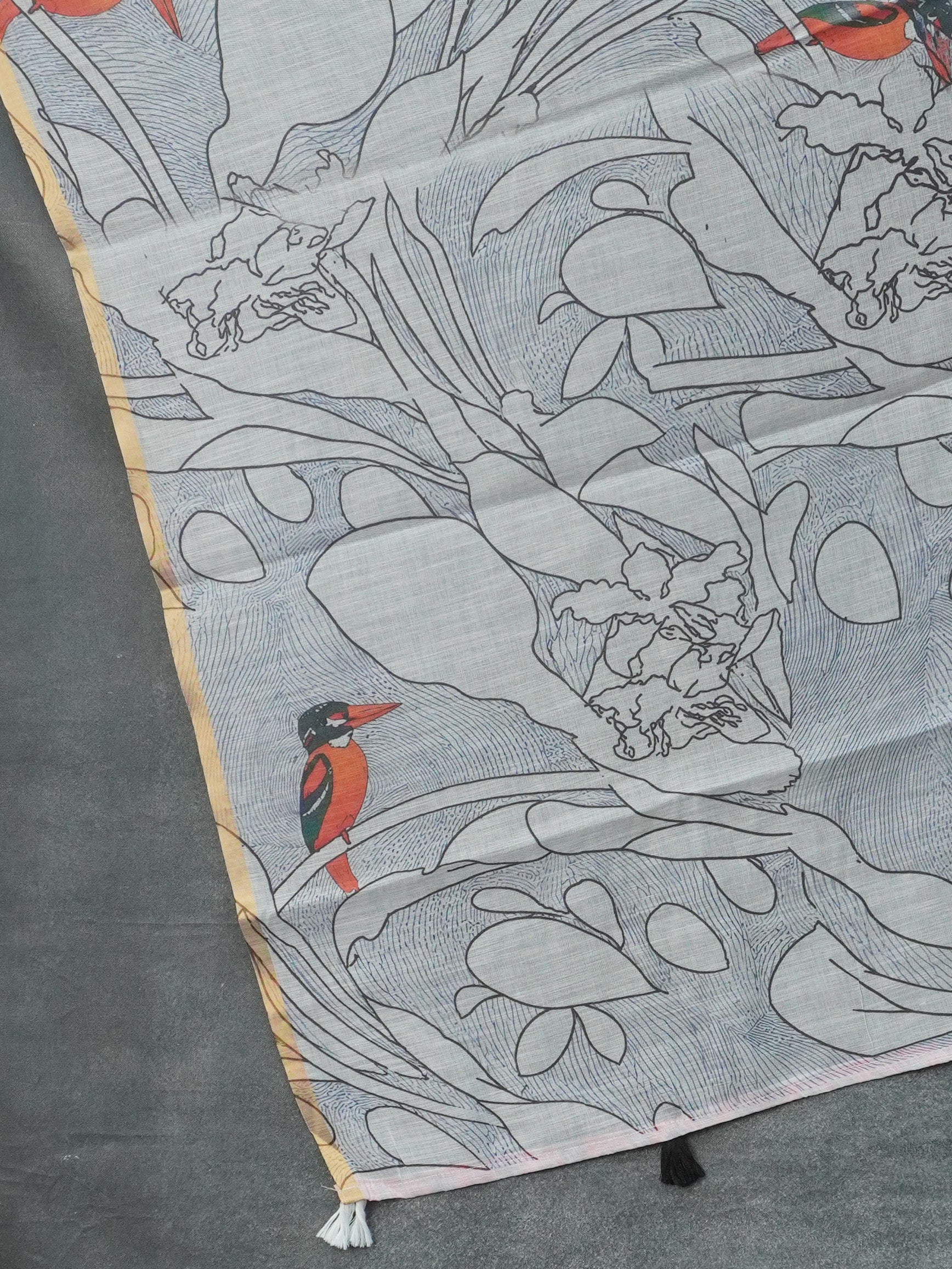 Linen Cotton Saree | TTDS3462