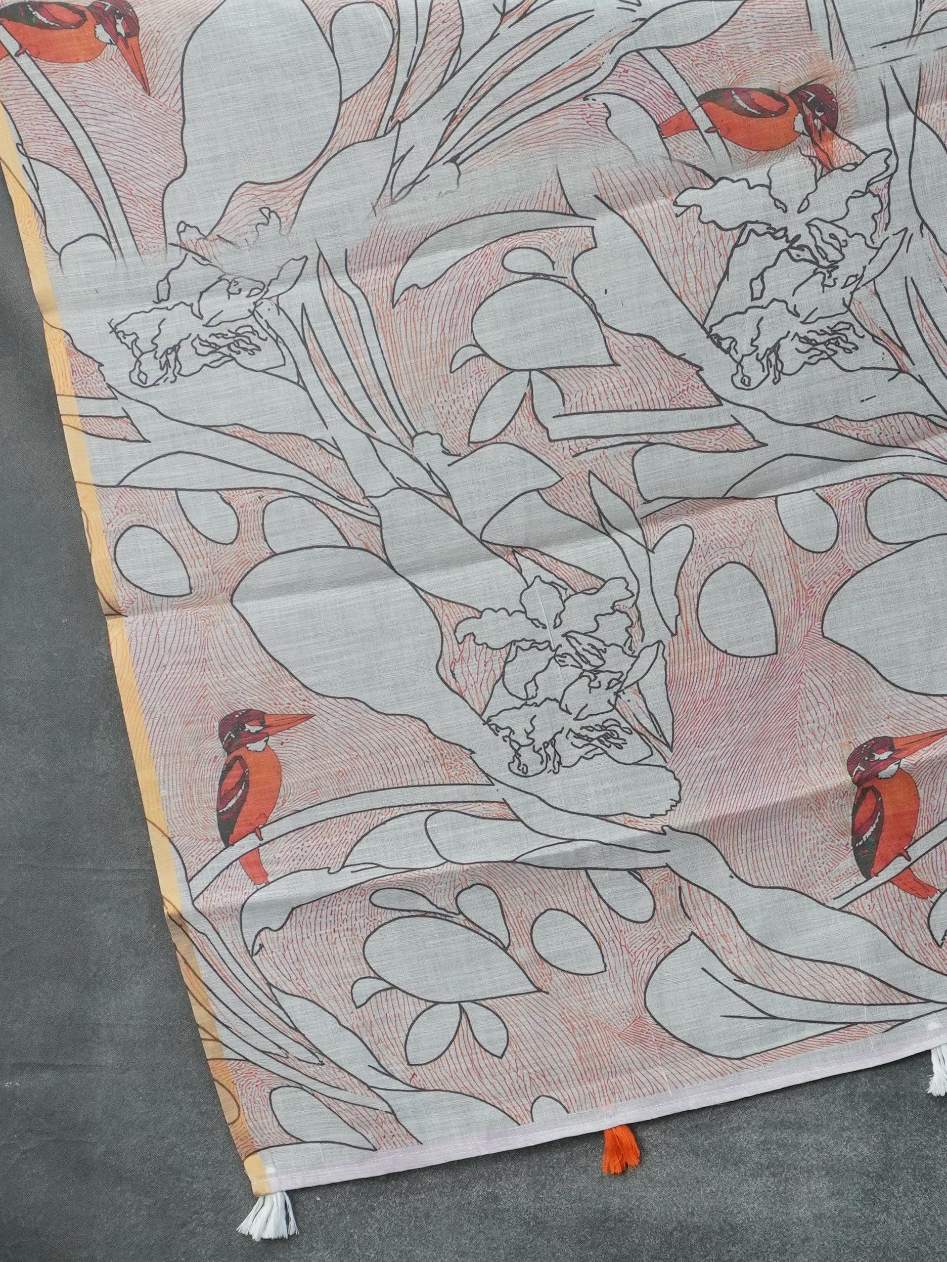 Linen Cotton Saree | TTDS3462