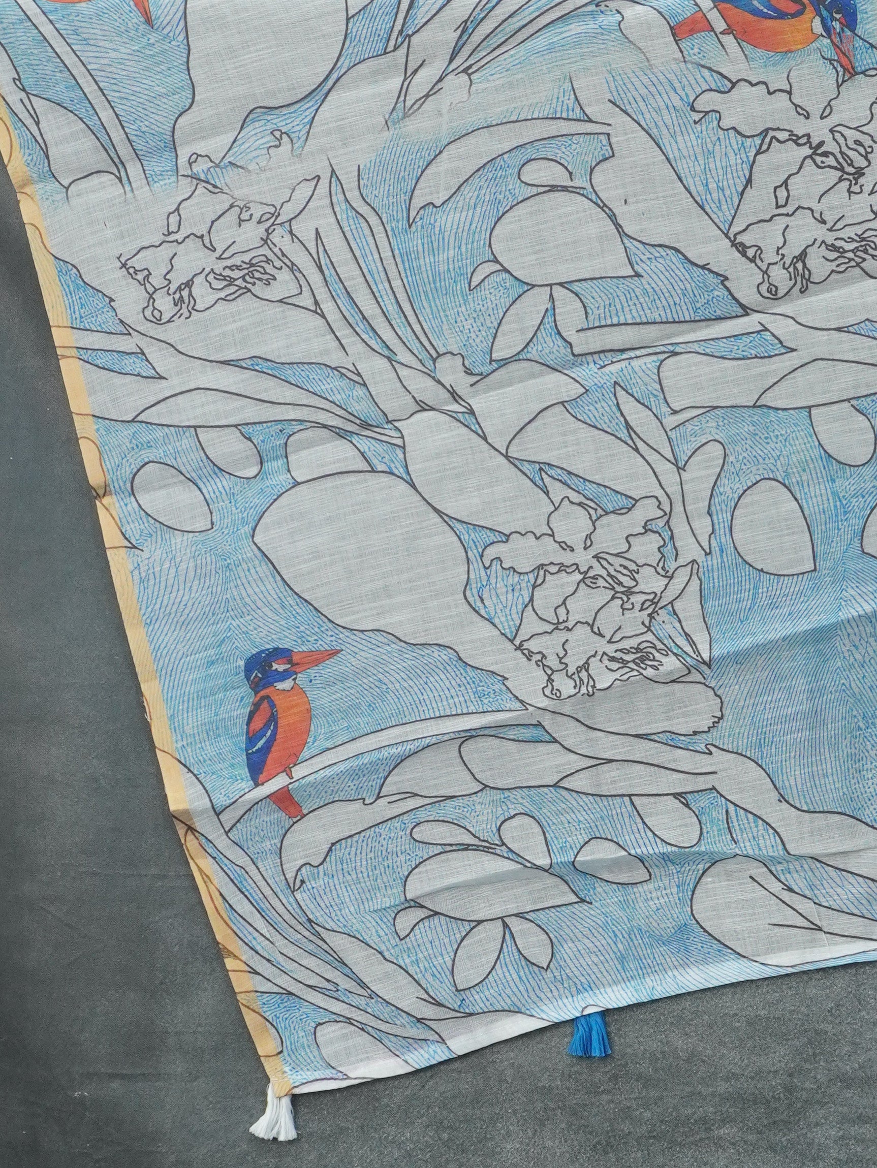 Linen Cotton Saree | TTDS3462