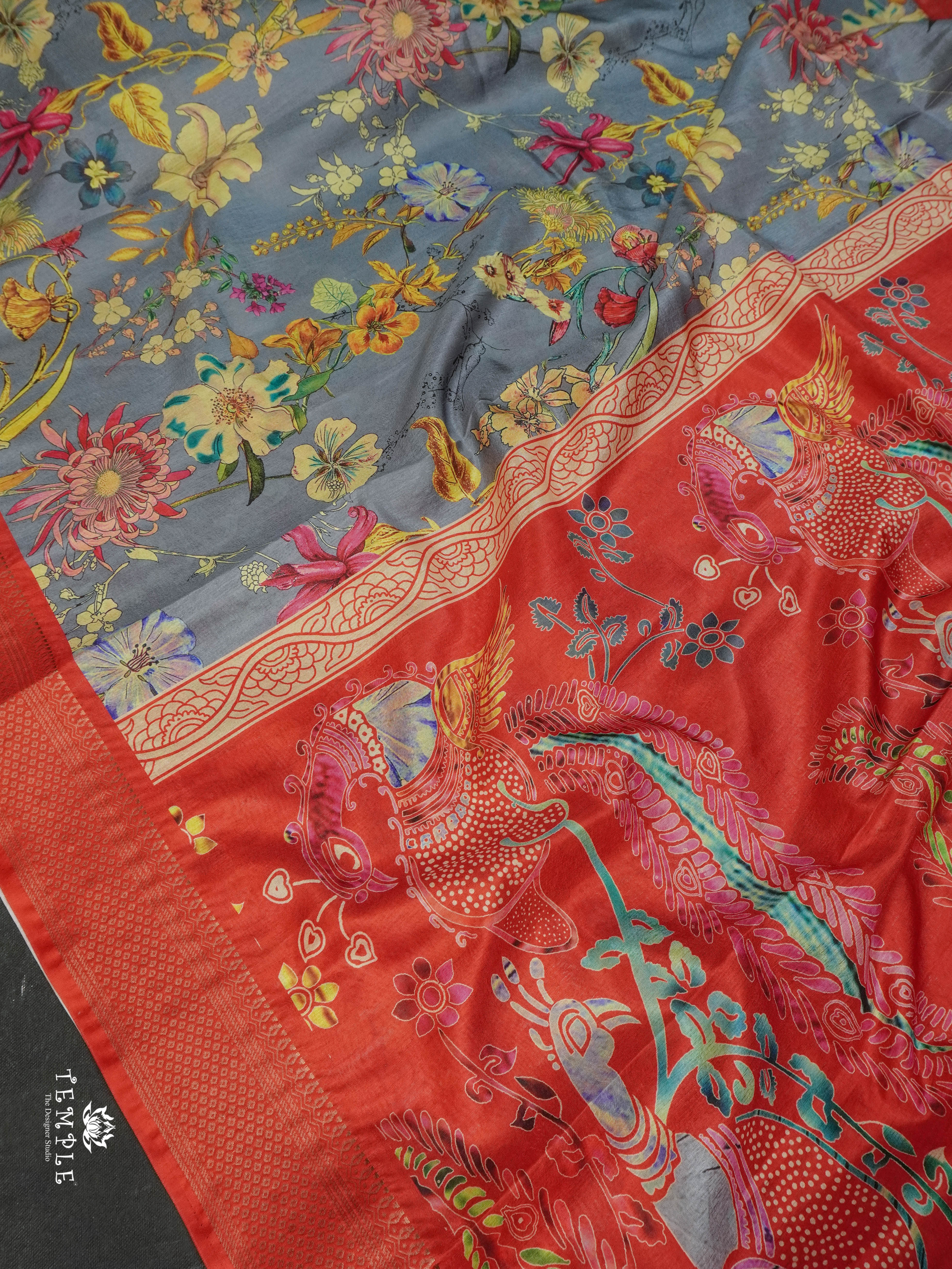 Floral Printed Art Silk | TTDS1551 | Merry Deals